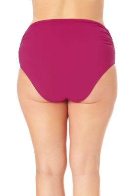 Ribbed High-Waist Swim Bottoms