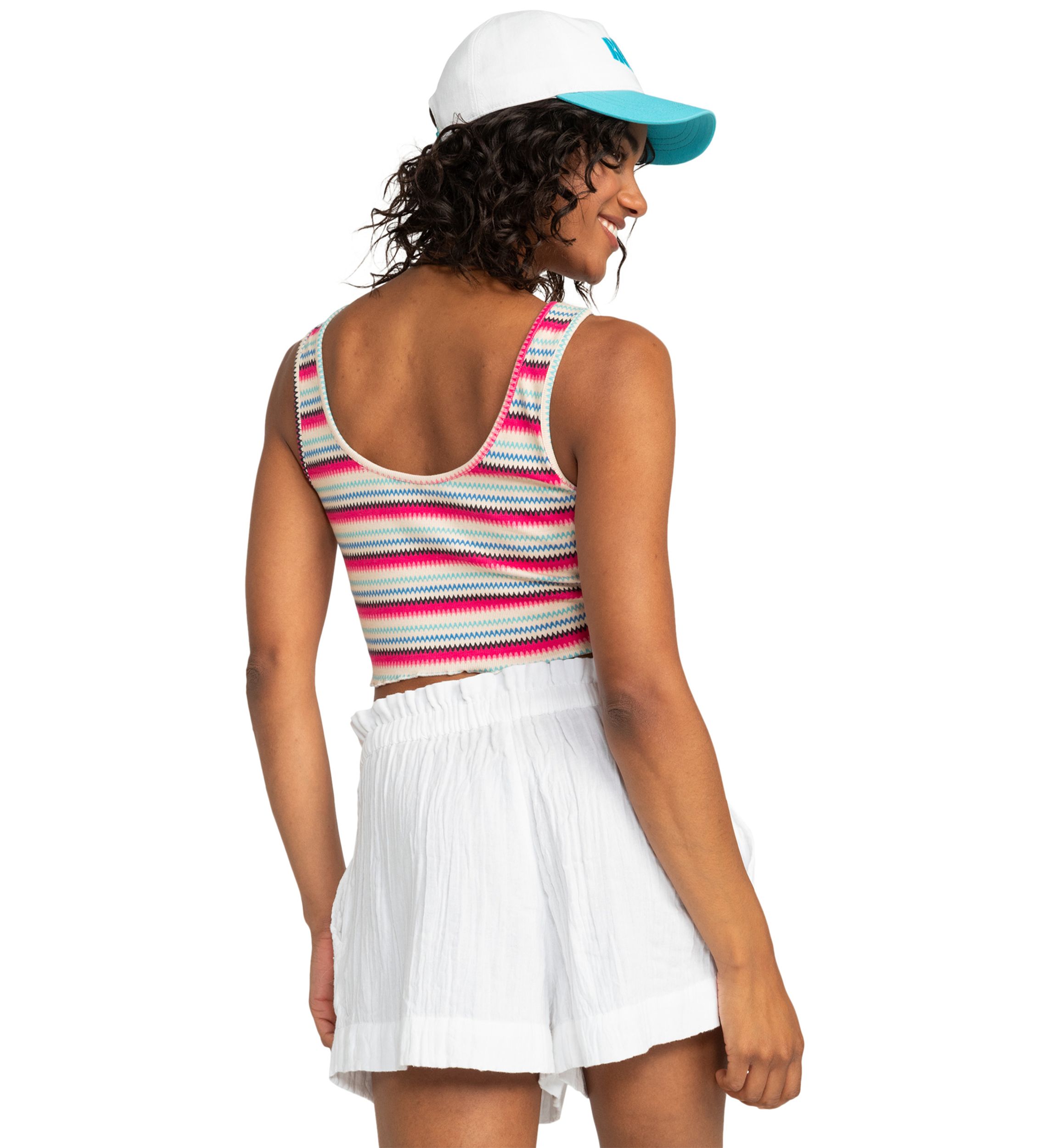 Keep it Wavy Printed Cropped Tank 