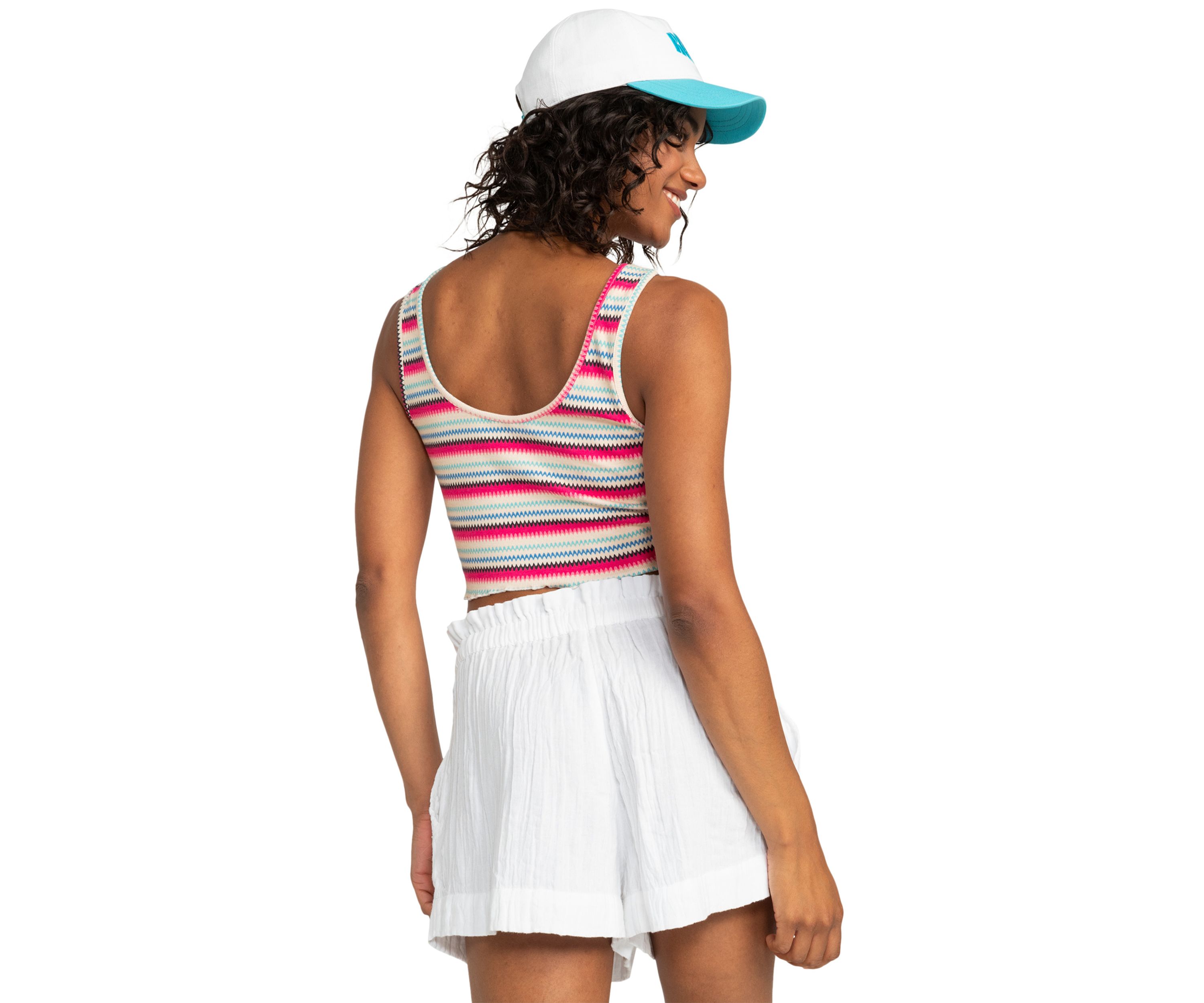 Keep it Wavy Printed Cropped Tank 