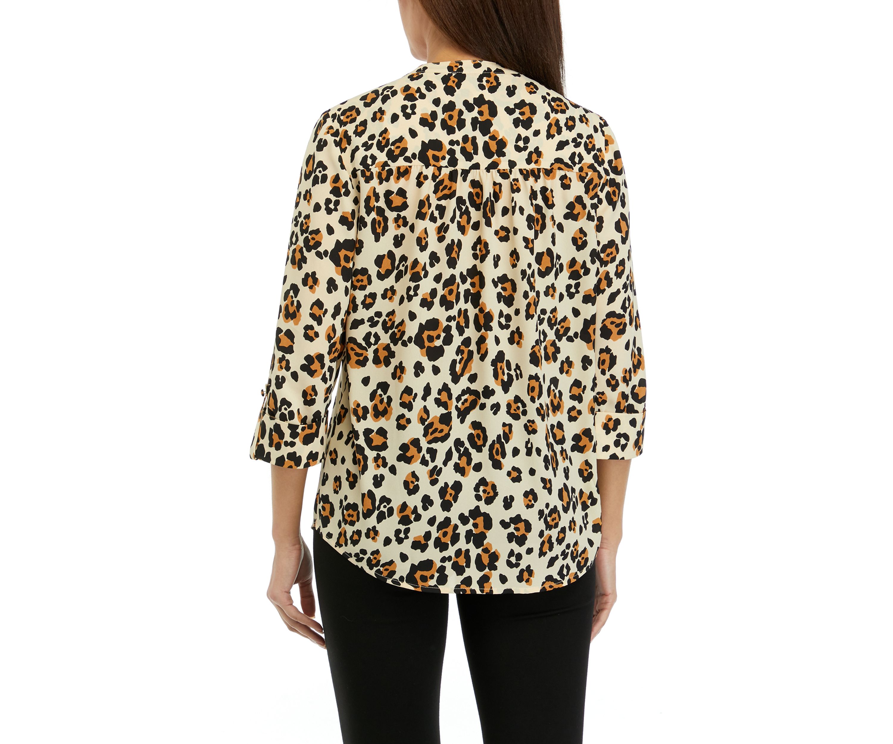 Womens Animal Print Woven Top