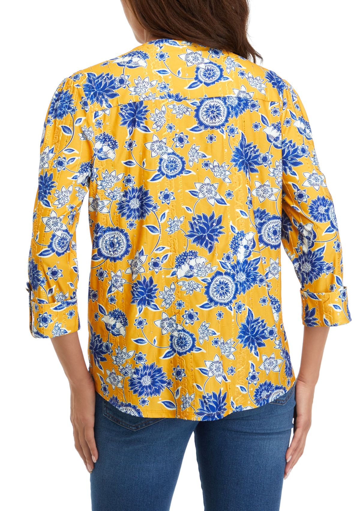 Womens 3/4 Sleeve Henley Shirt 