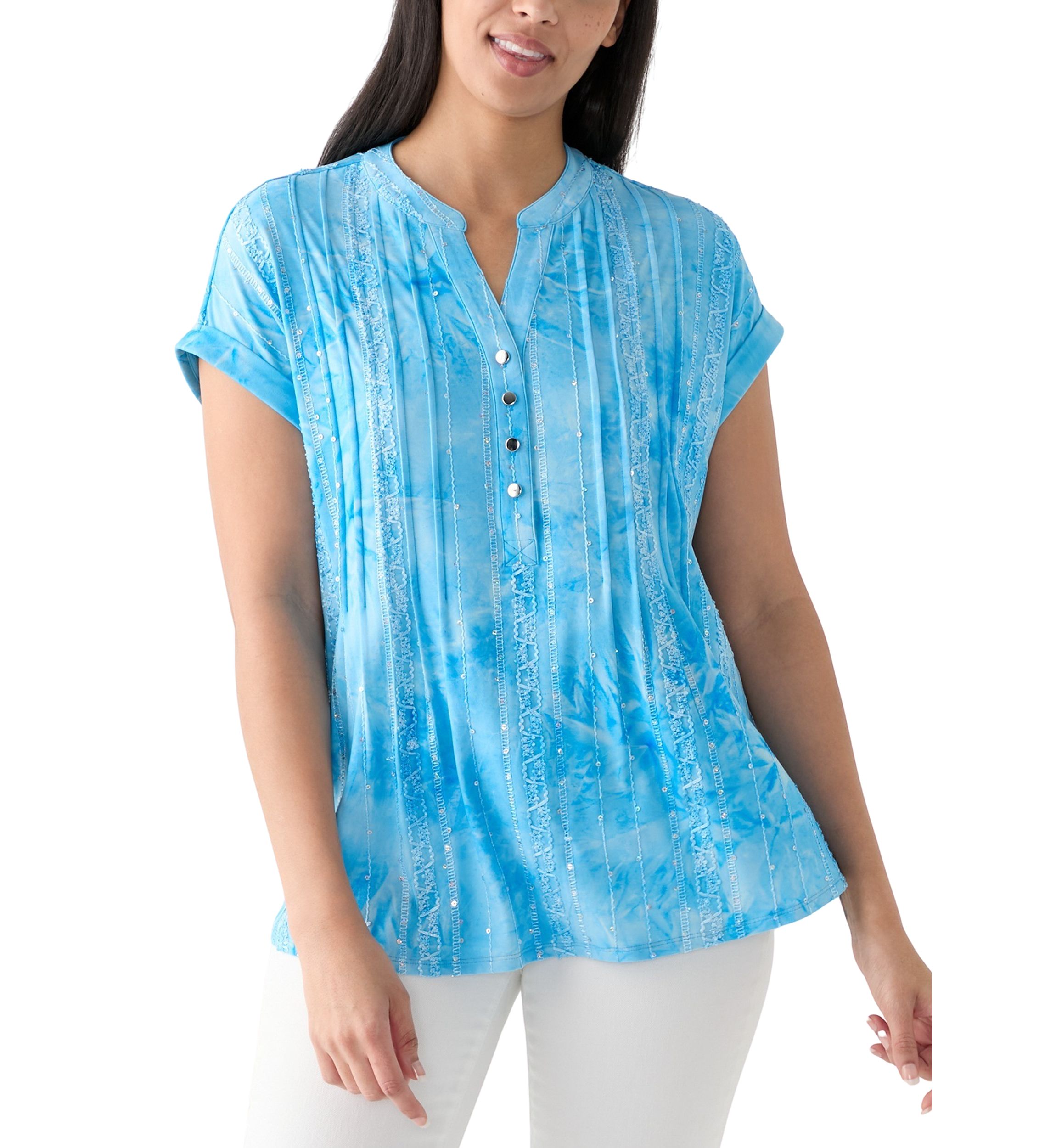 Womens Short Sleeve Dolman Gomez Henley Shirt