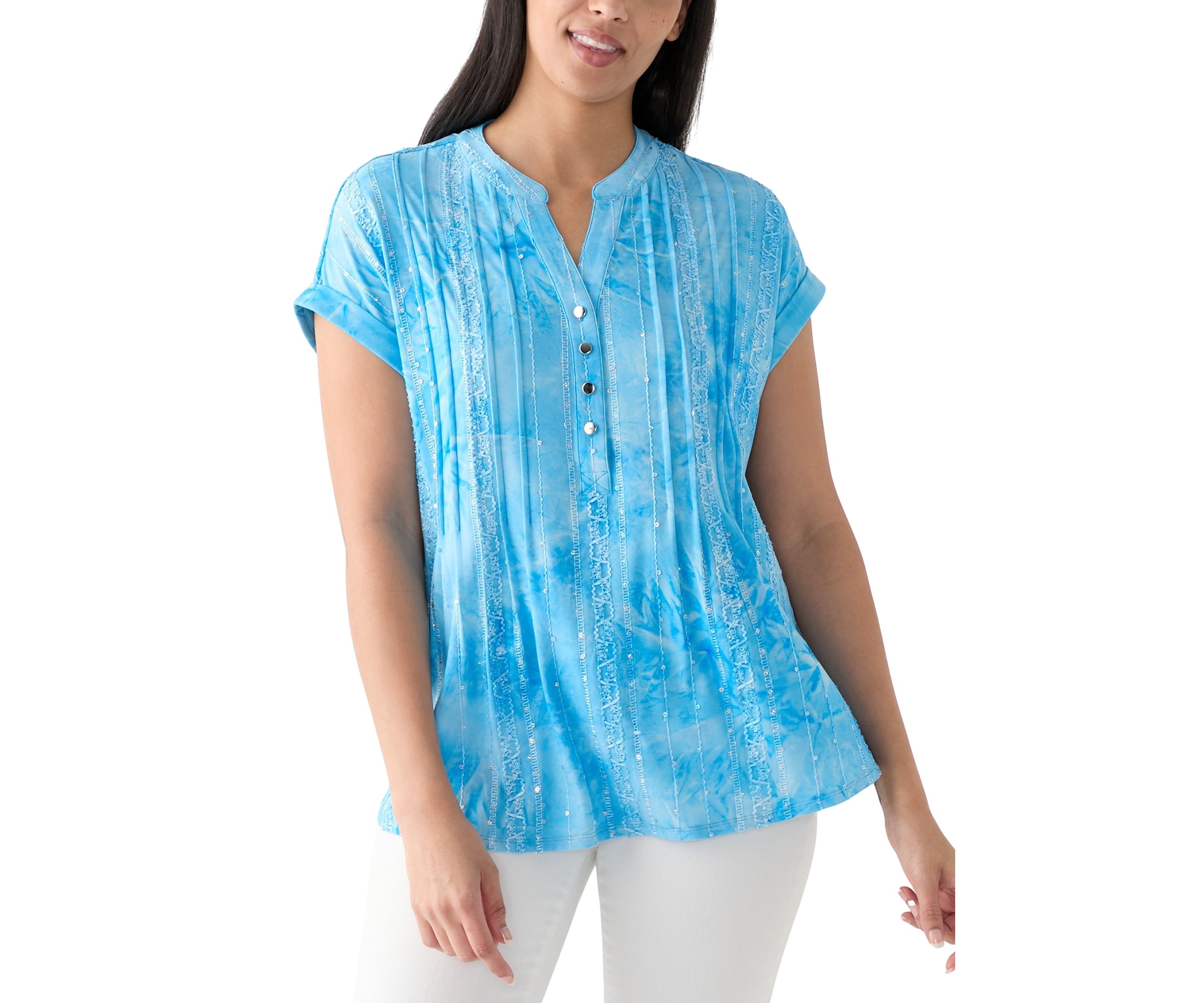 Womens Short Sleeve Dolman Gomez Henley Shirt