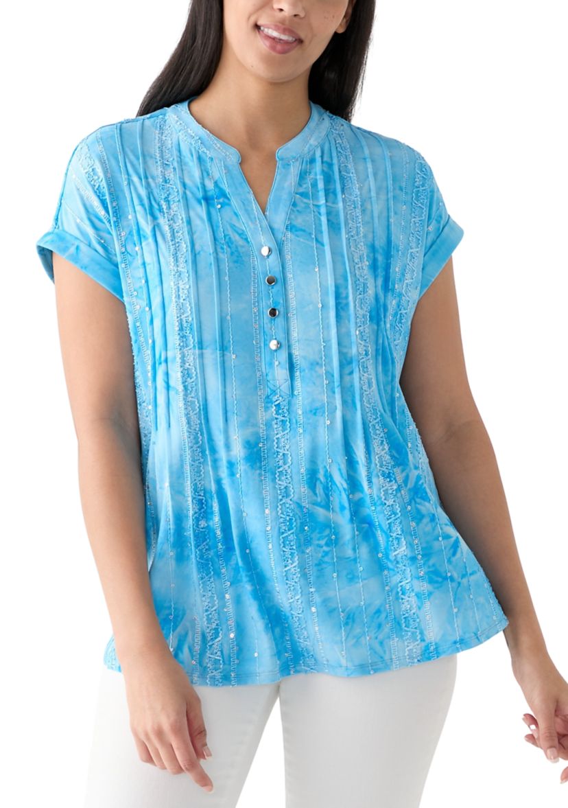 Womens Short Sleeve Dolman Gomez Henley Shirt