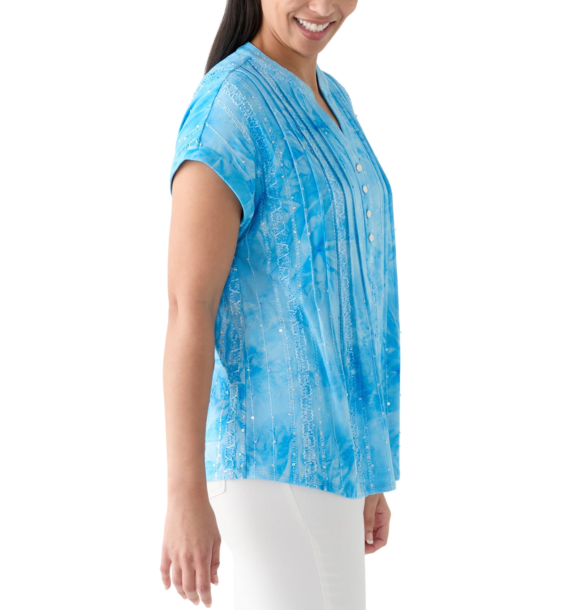 Womens Short Sleeve Dolman Gomez Henley Shirt