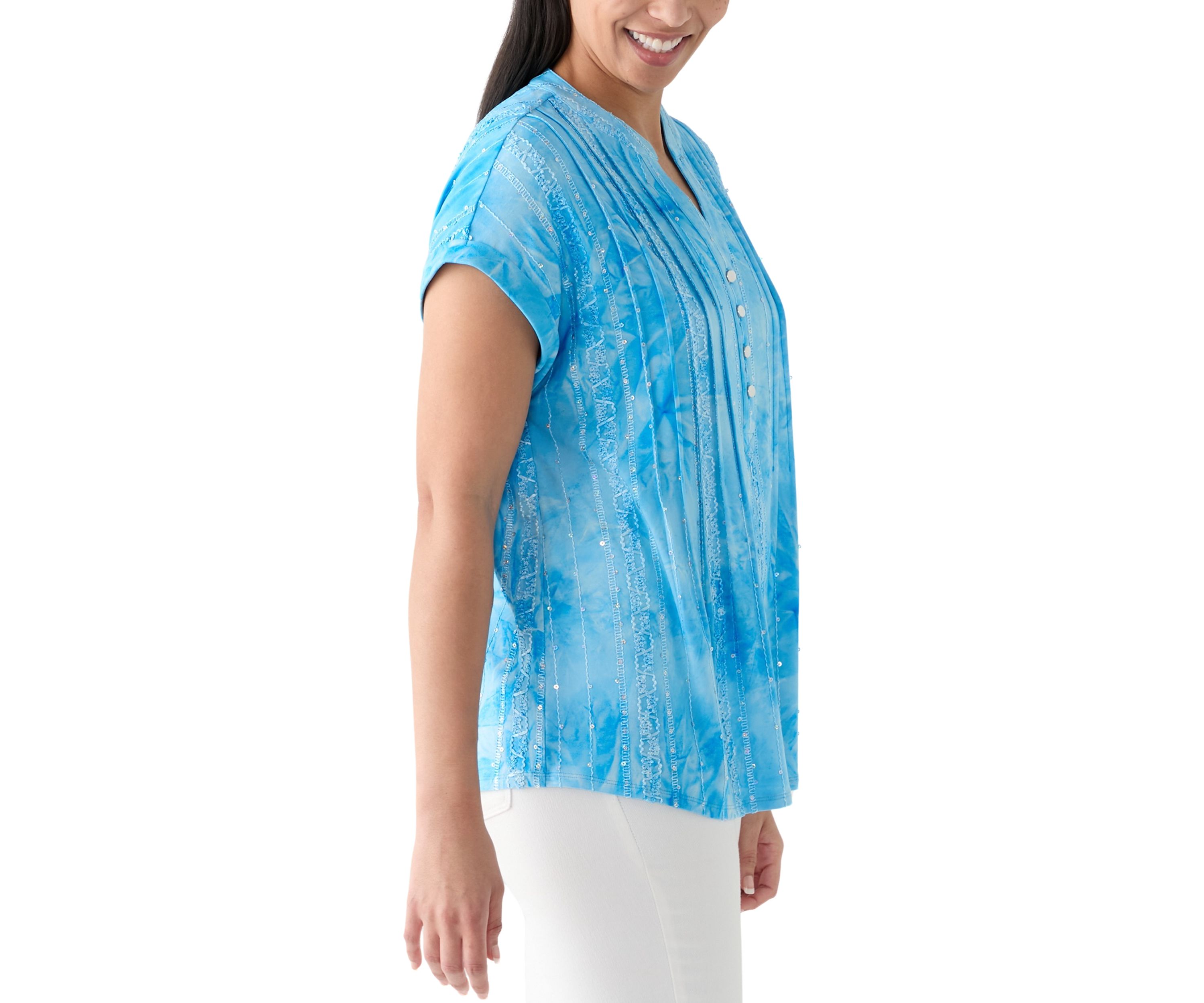 Womens Short Sleeve Dolman Gomez Henley Shirt