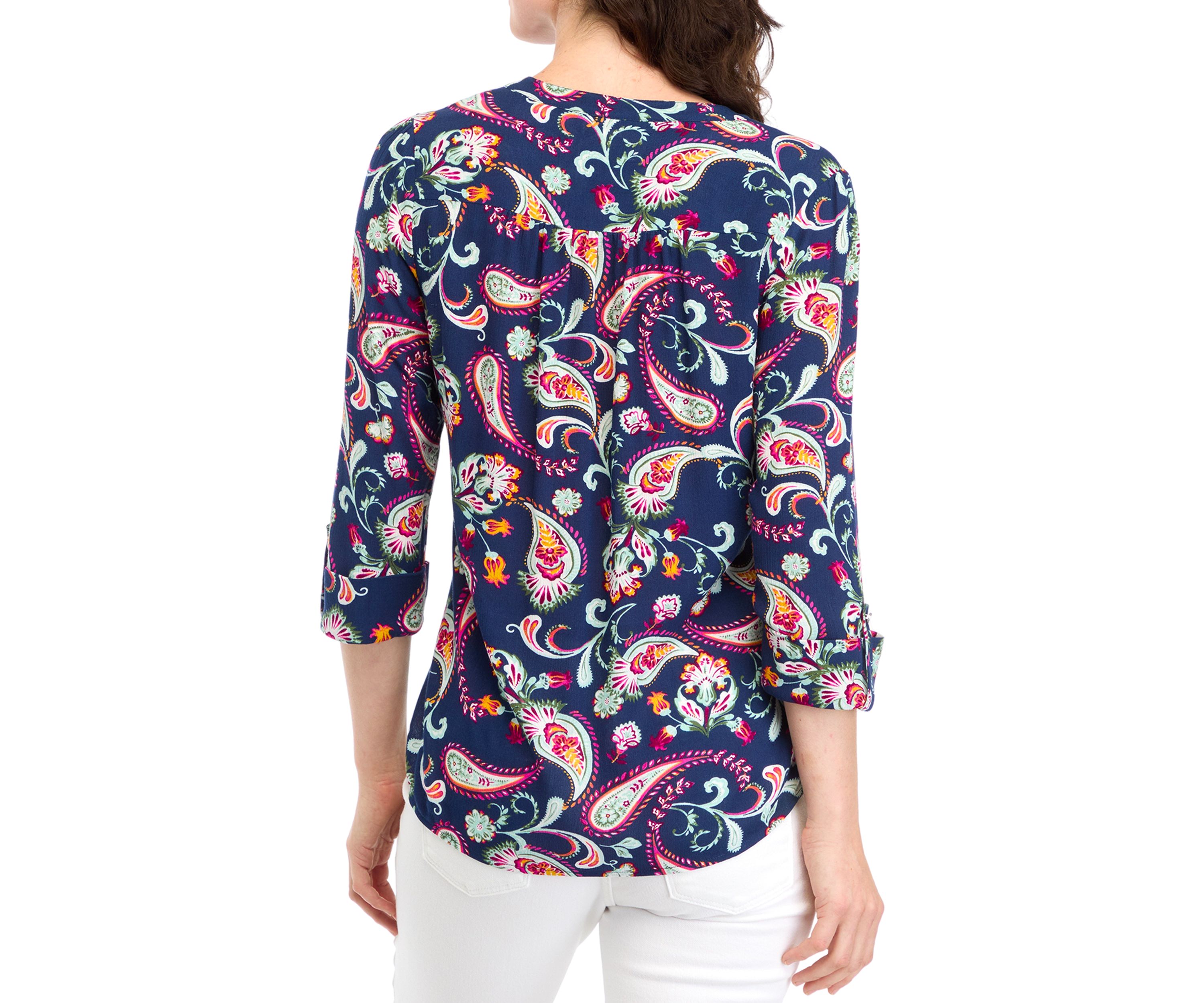 Womens 3/4 Sleeve Henley Shirt 
