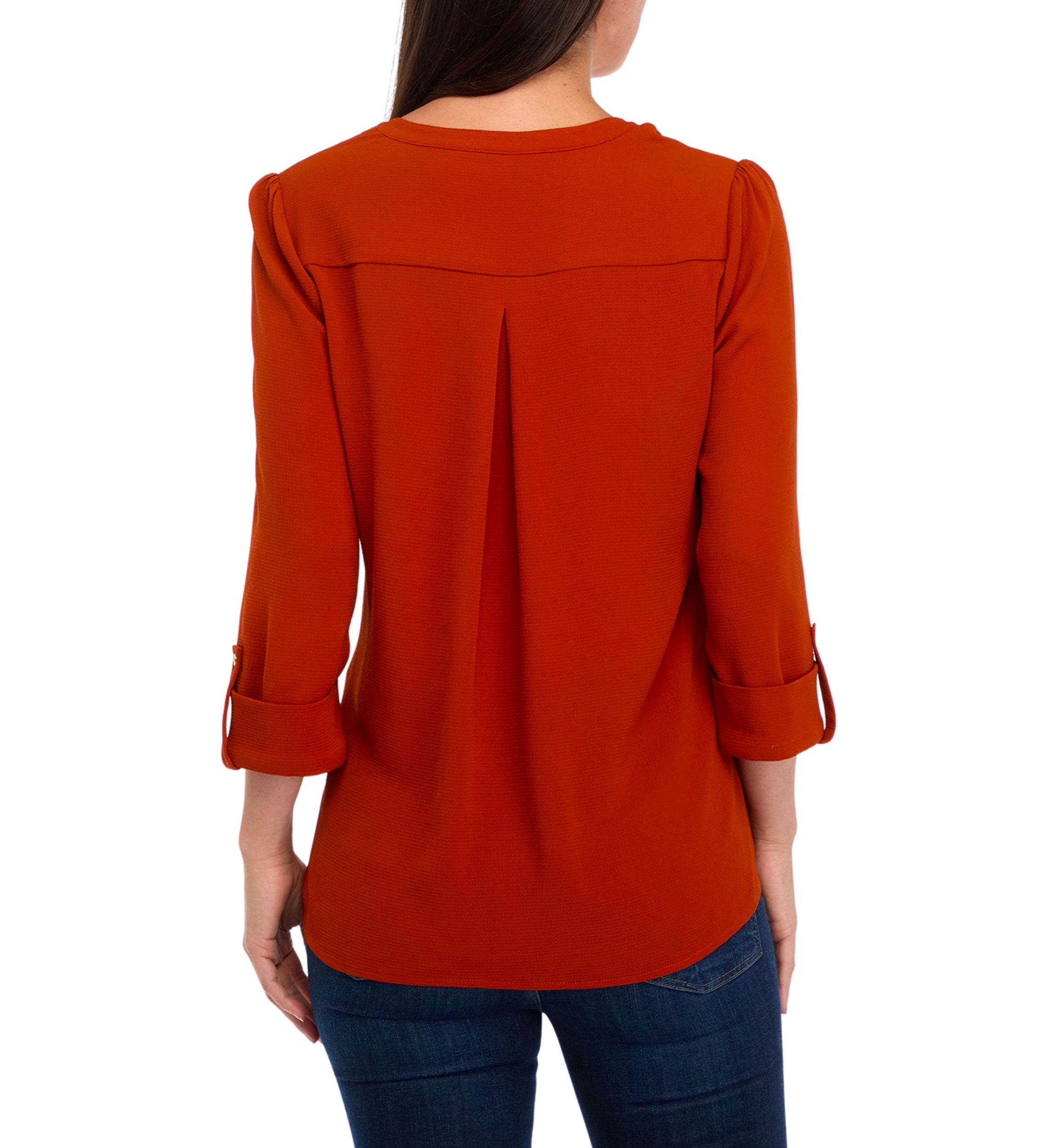 Womens 3/4 Sleeve Hidden Placket Henley Shirt