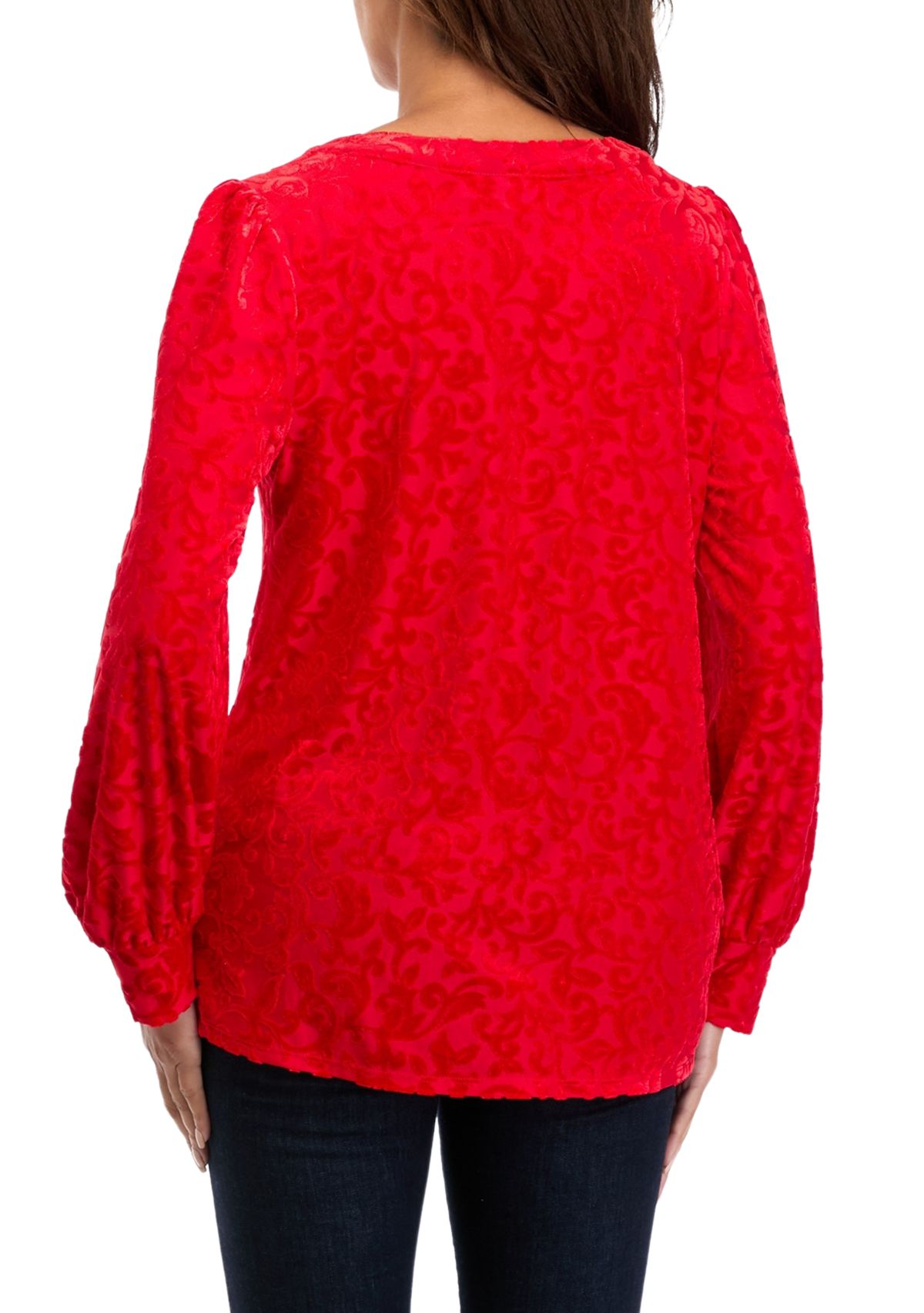 Womens Burnout Velvet Blouse