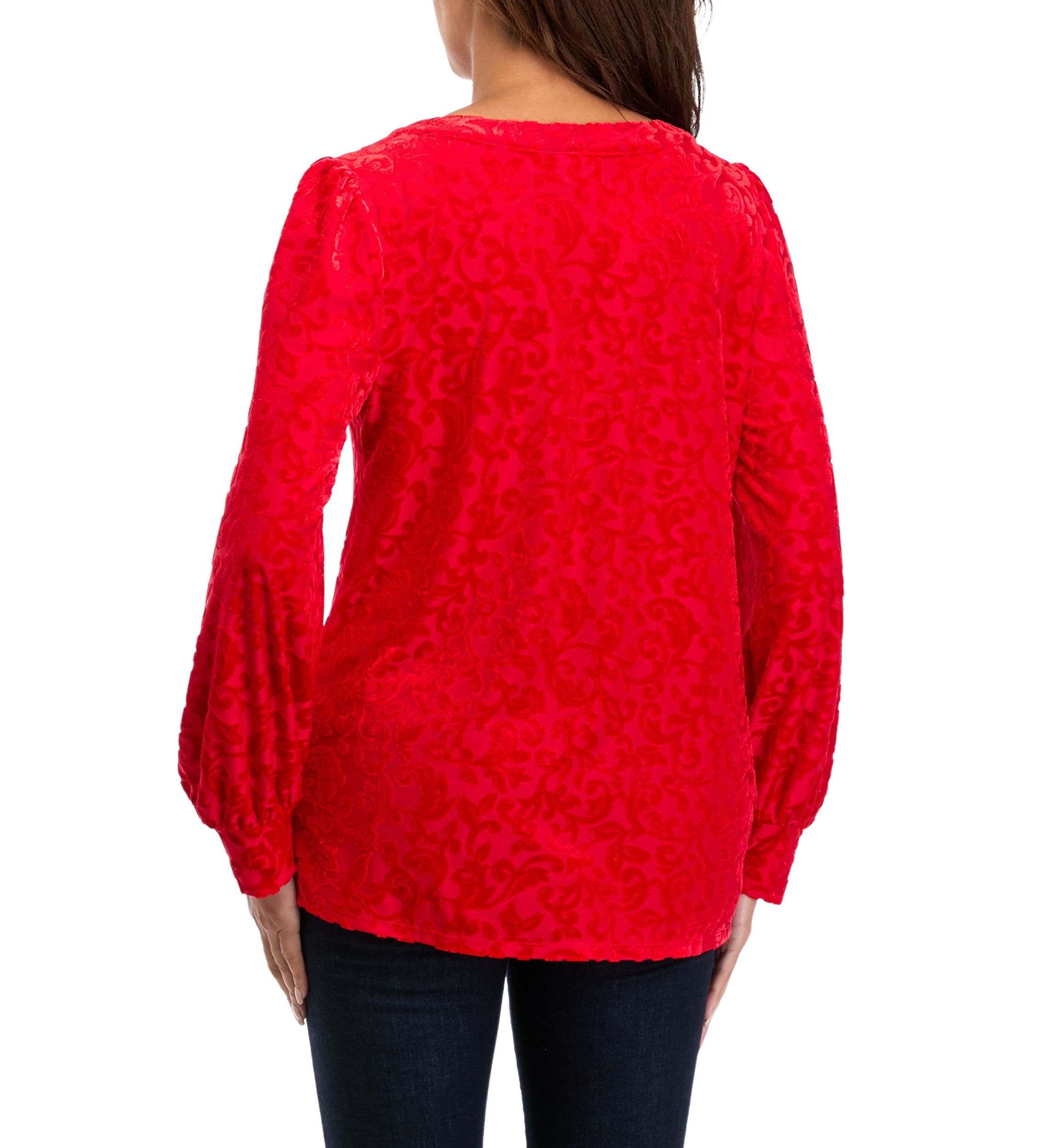 Womens Burnout Velvet Blouse