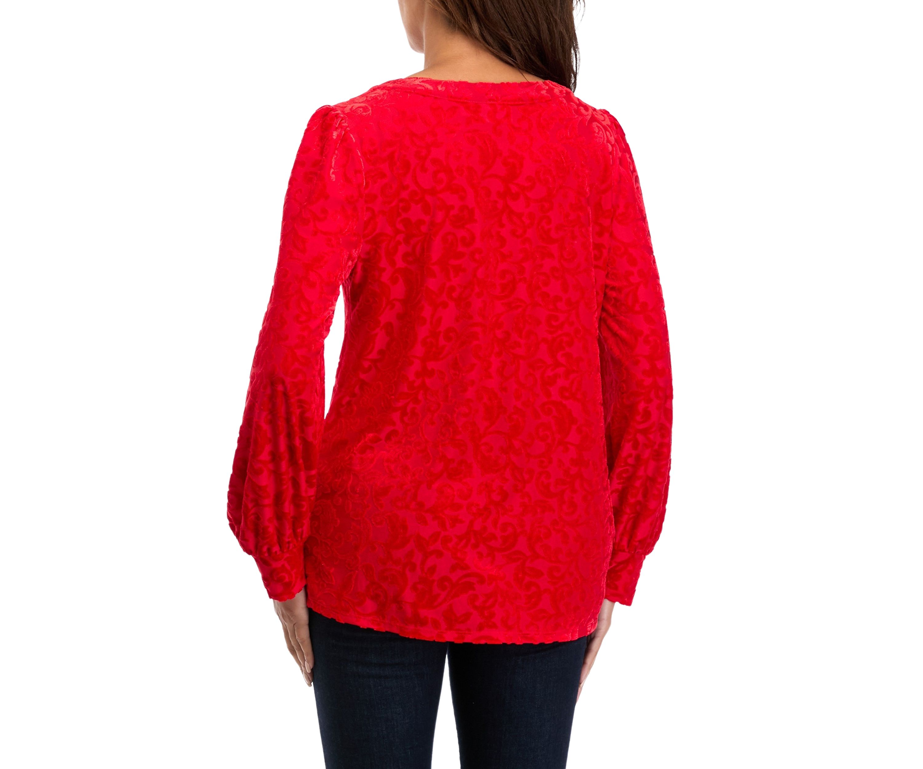 Womens Burnout Velvet Blouse