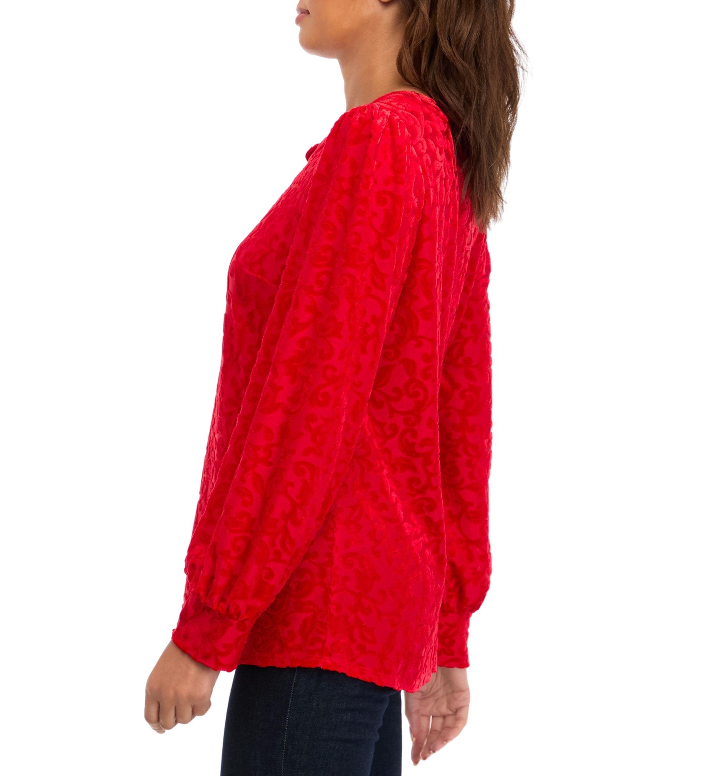 Womens Burnout Velvet Blouse