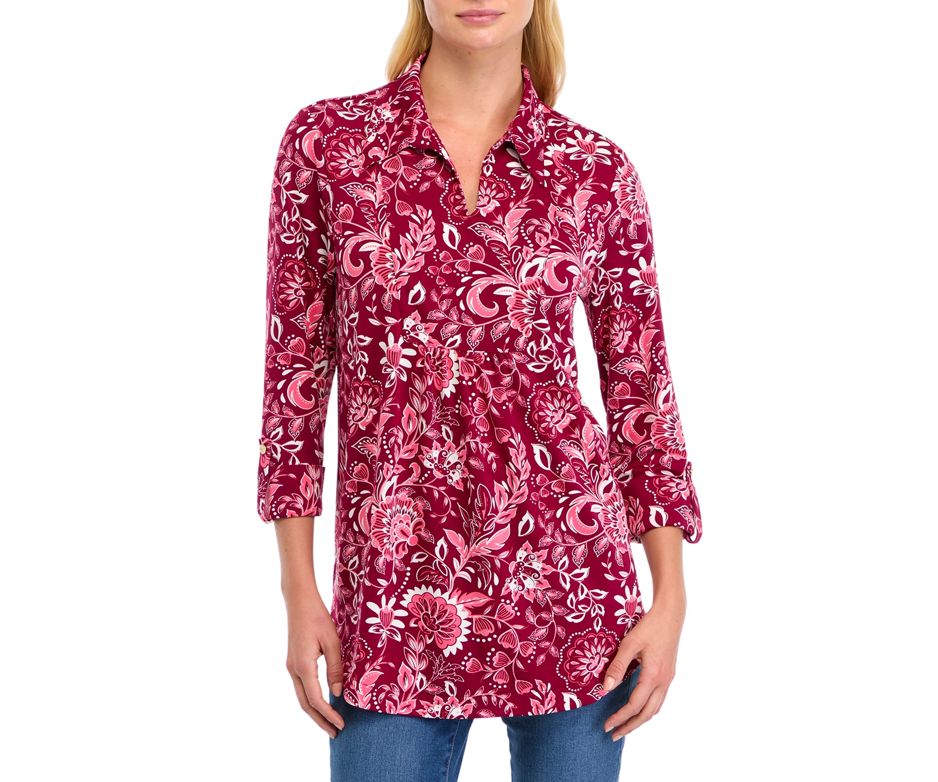 Womens 3/4 Sleeve Printed Tunic 