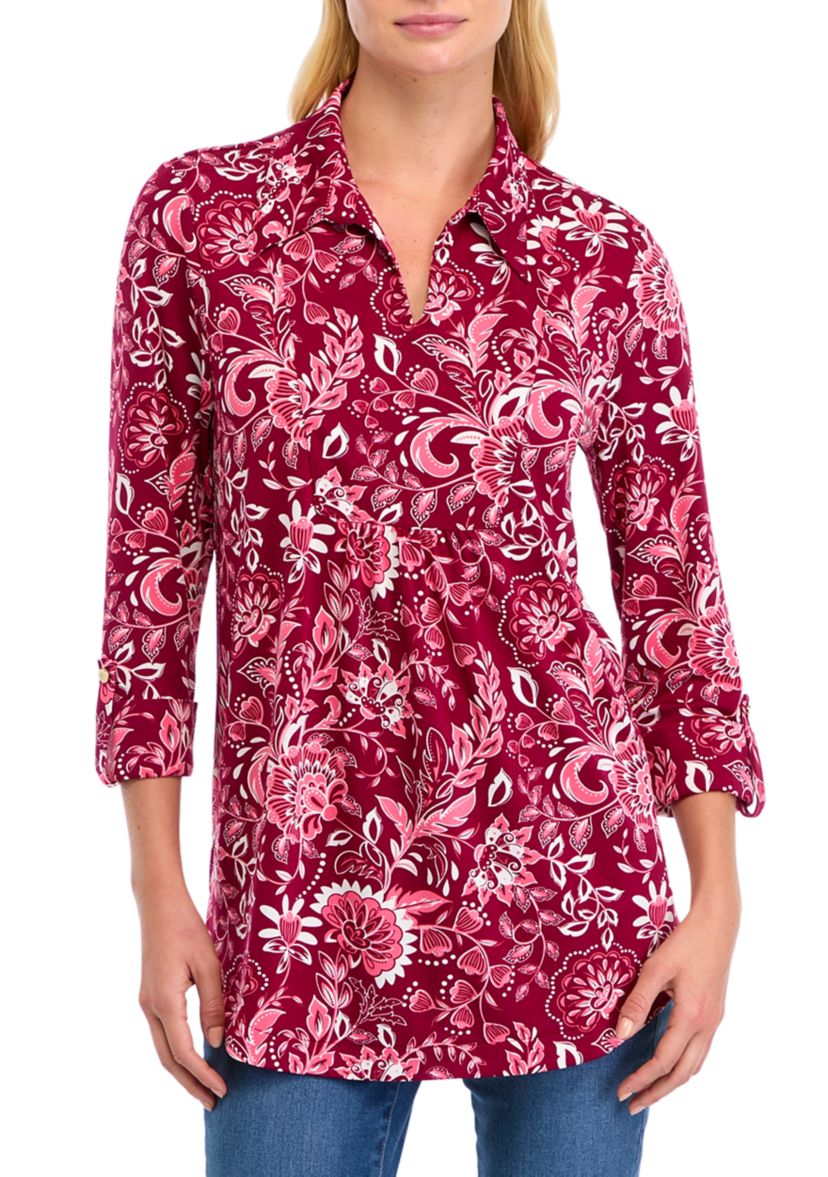 Womens 3/4 Sleeve Printed Tunic 