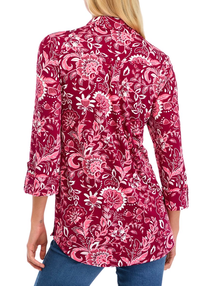 Womens 3/4 Sleeve Printed Tunic 