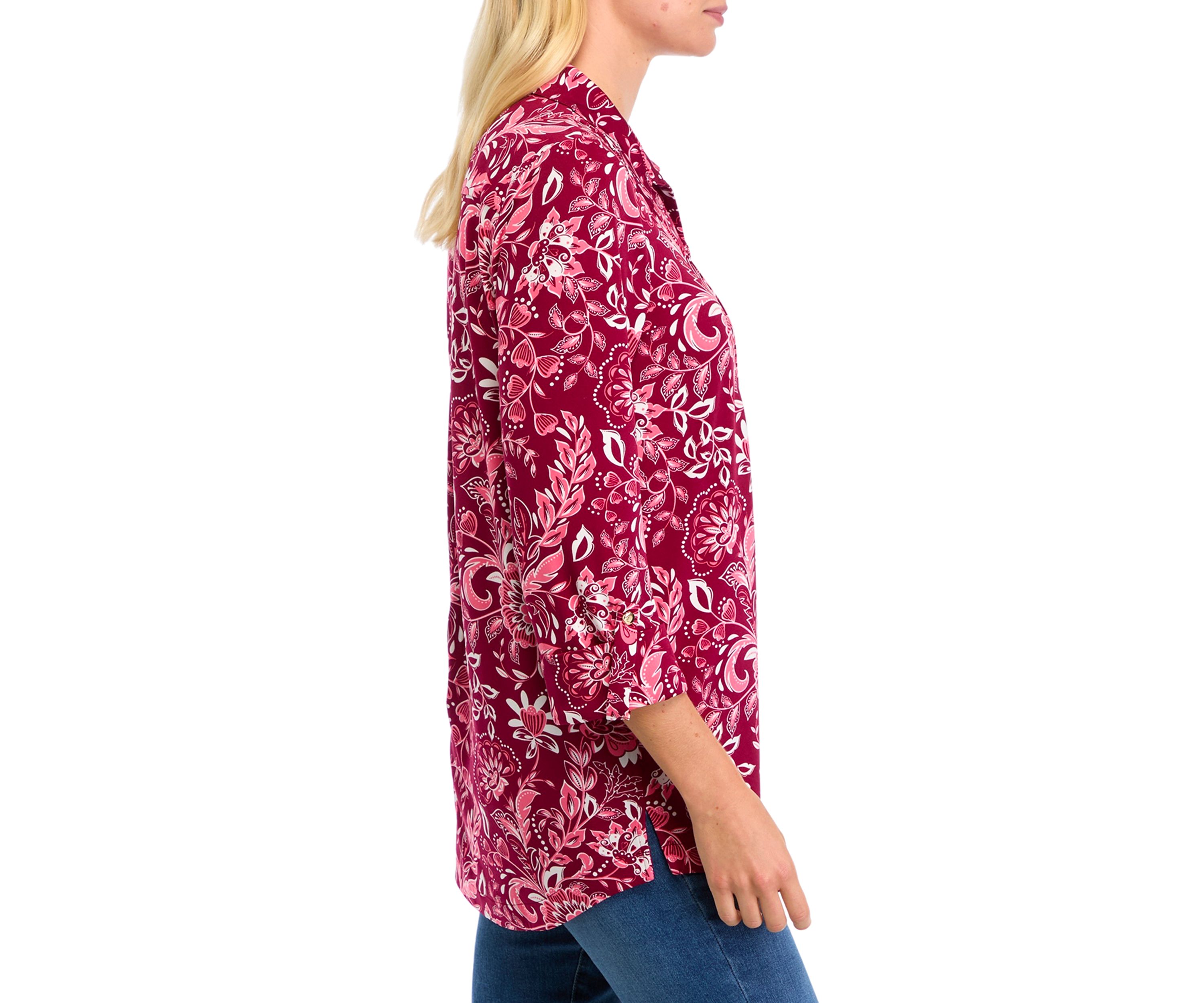 Womens 3/4 Sleeve Printed Tunic 