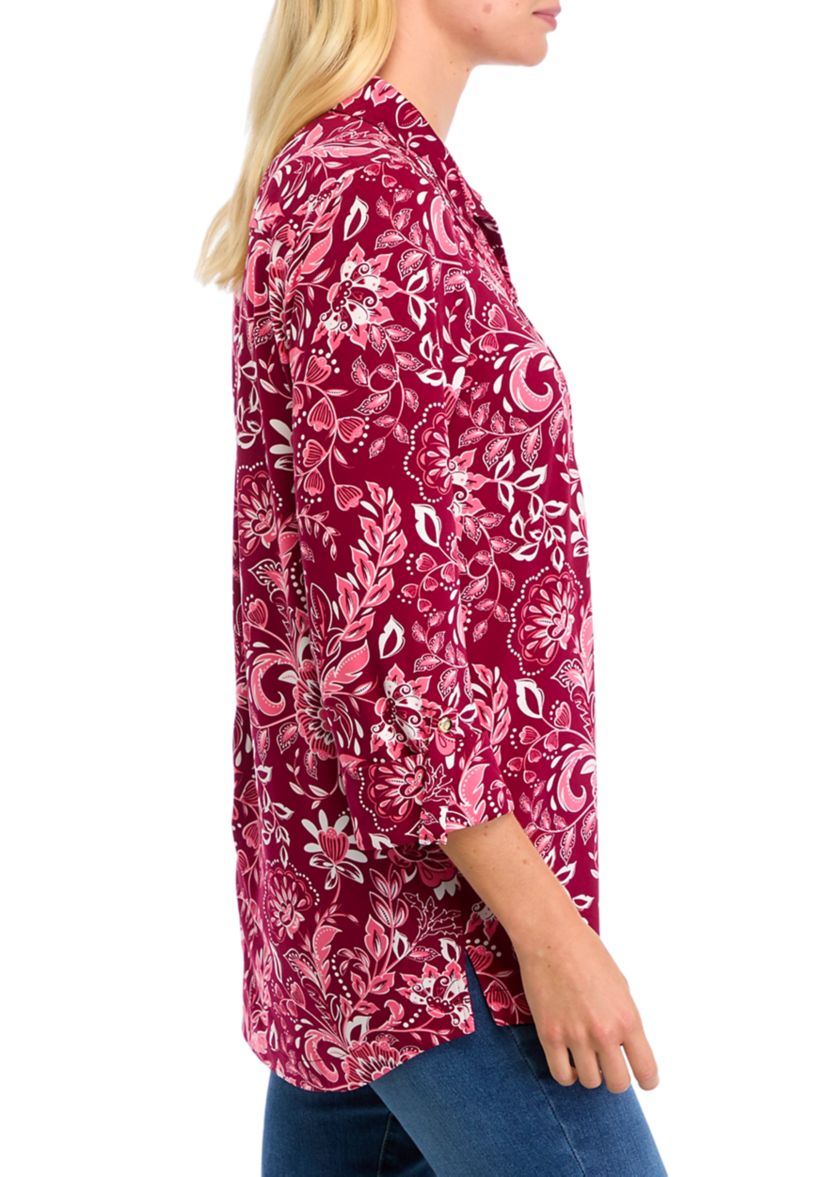 Womens 3/4 Sleeve Printed Tunic 