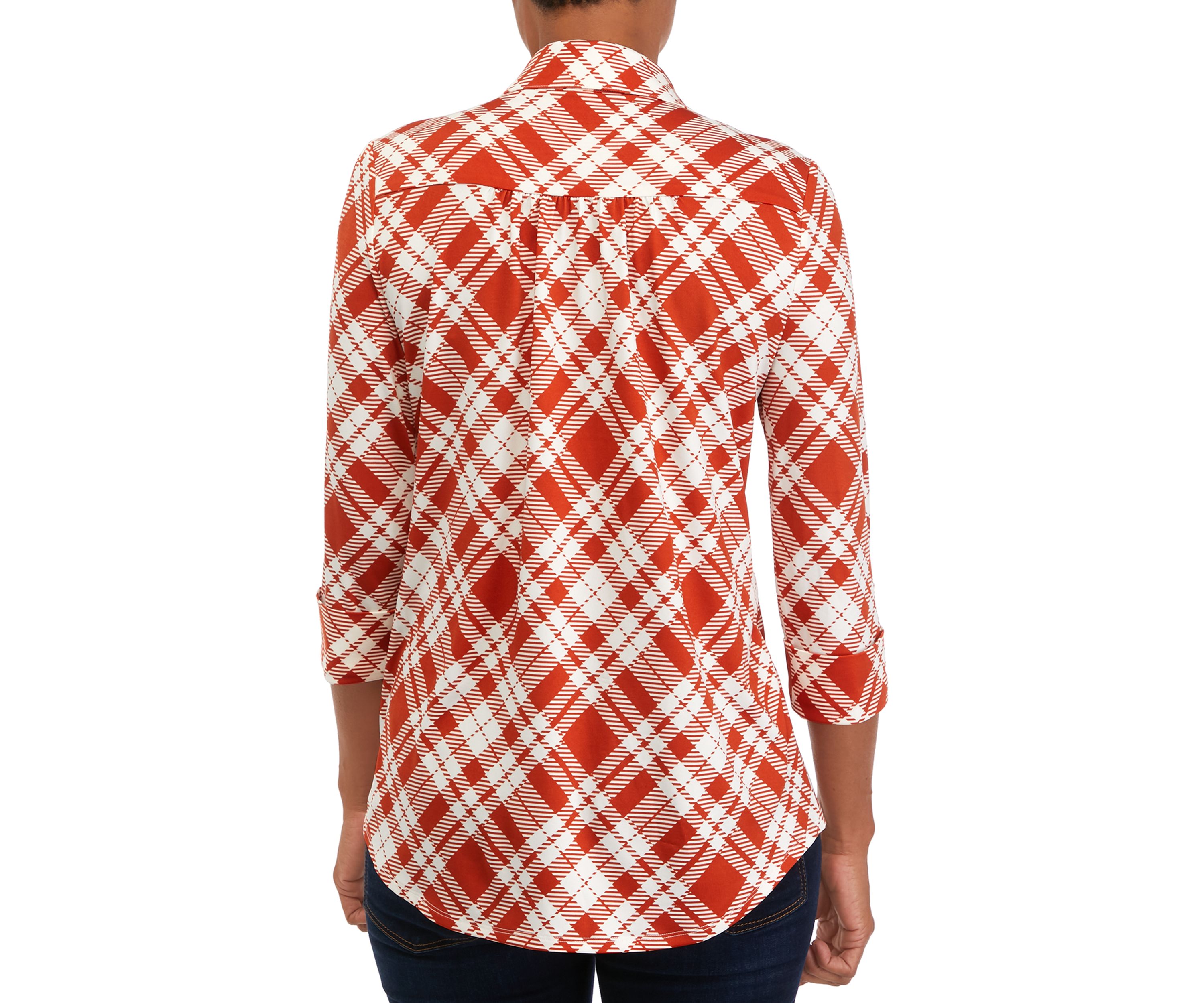 Womens Printed Button Down Top