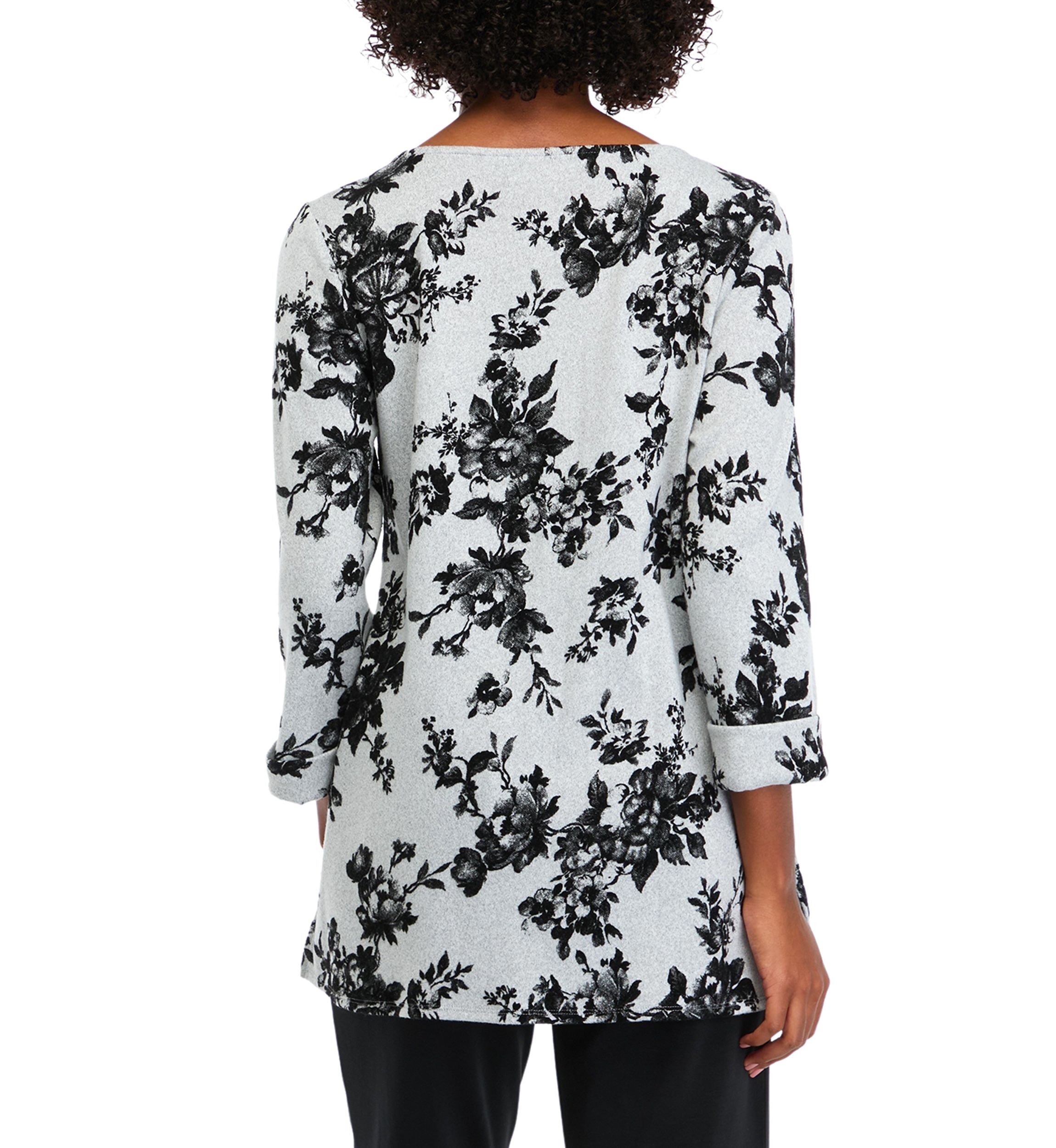 Womens 3/4 Sleeve Printed Swing Top 