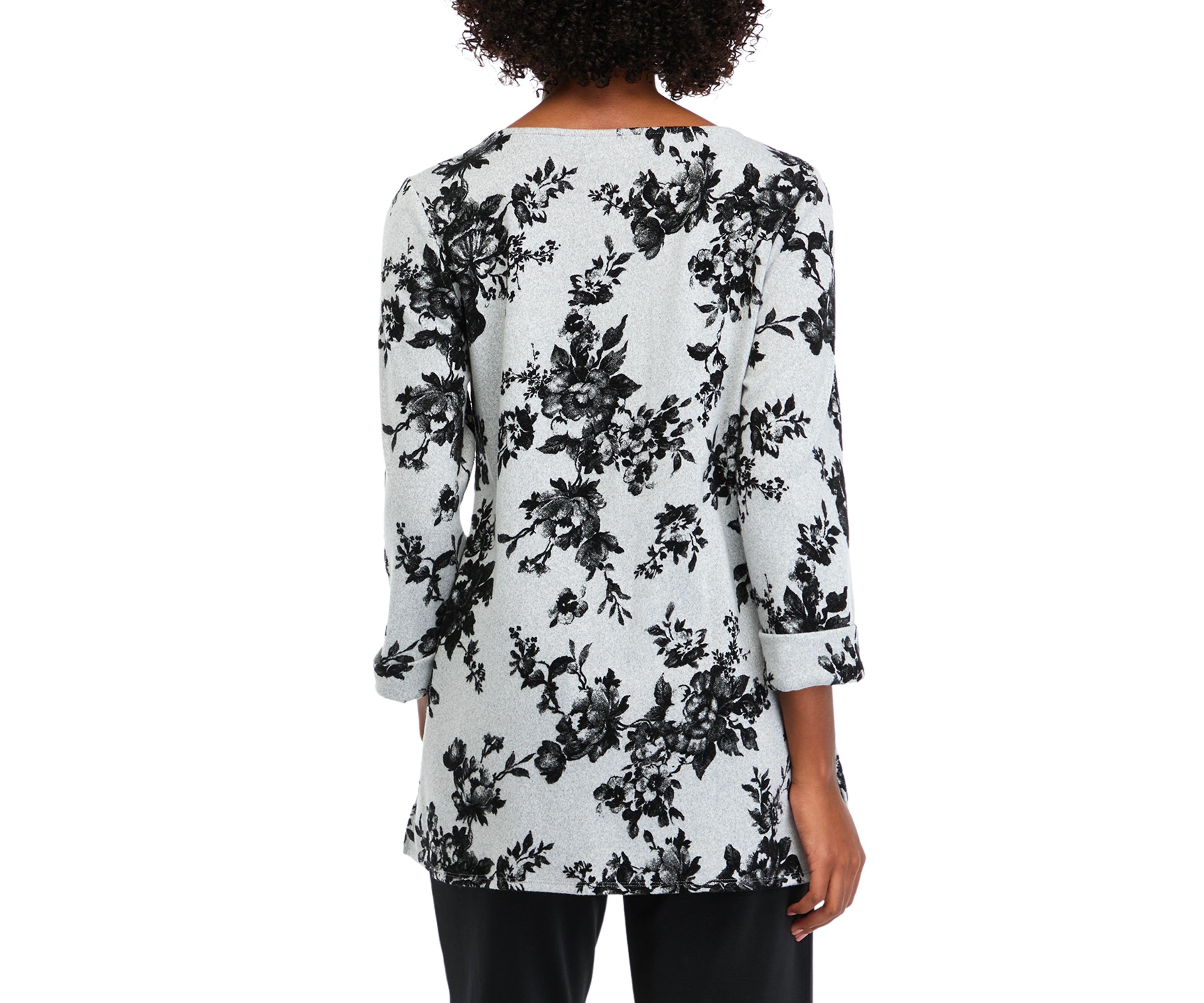 Womens 3/4 Sleeve Printed Swing Top 