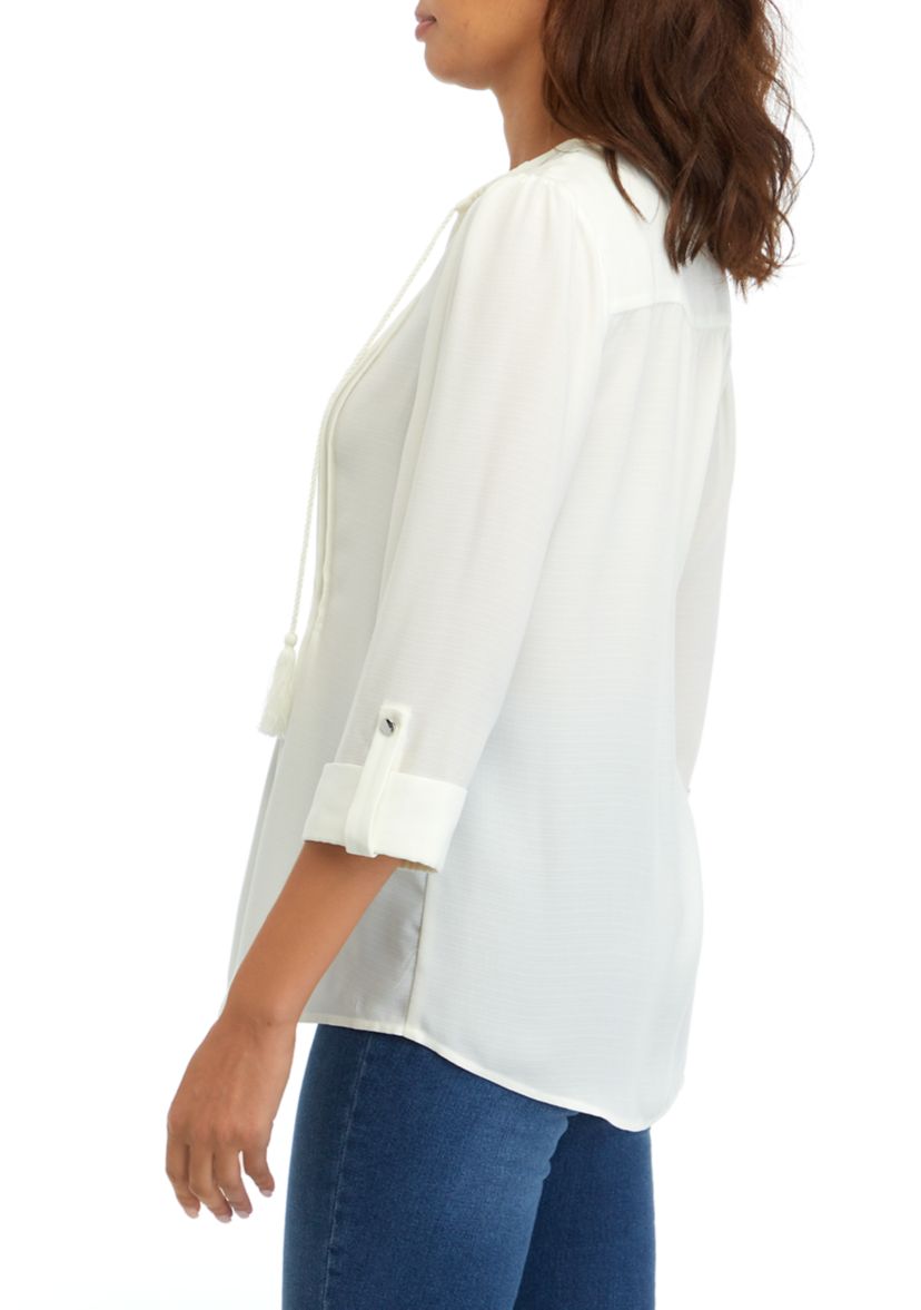 Womens Tassel Henley  Top