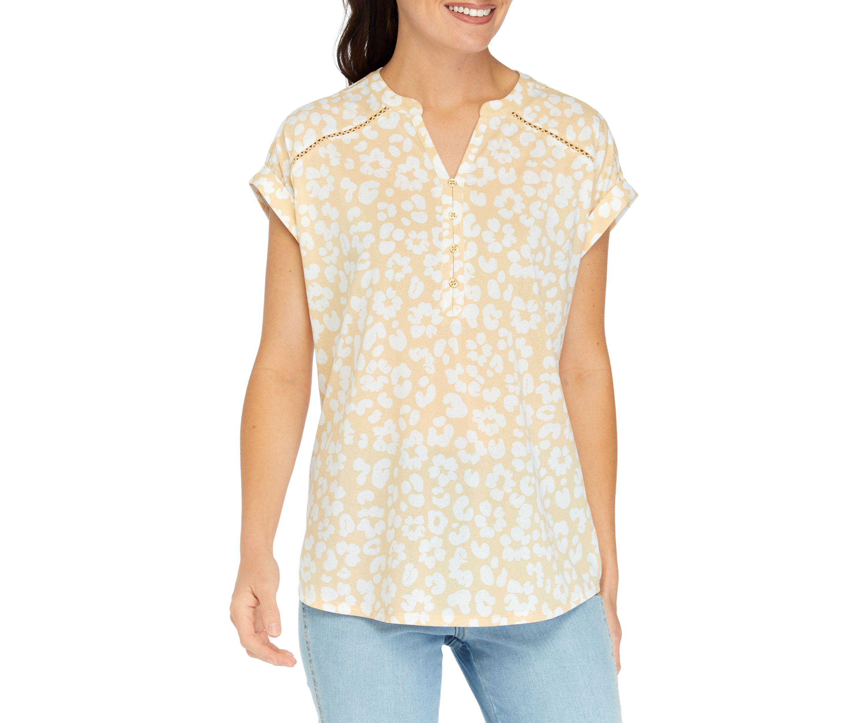 Womens Printed Dolman Sleeve Top