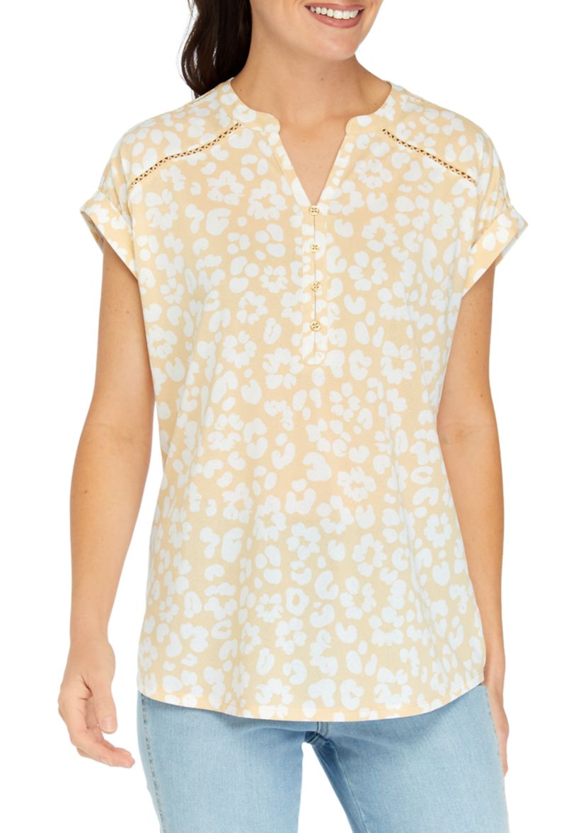 Womens Printed Dolman Sleeve Top