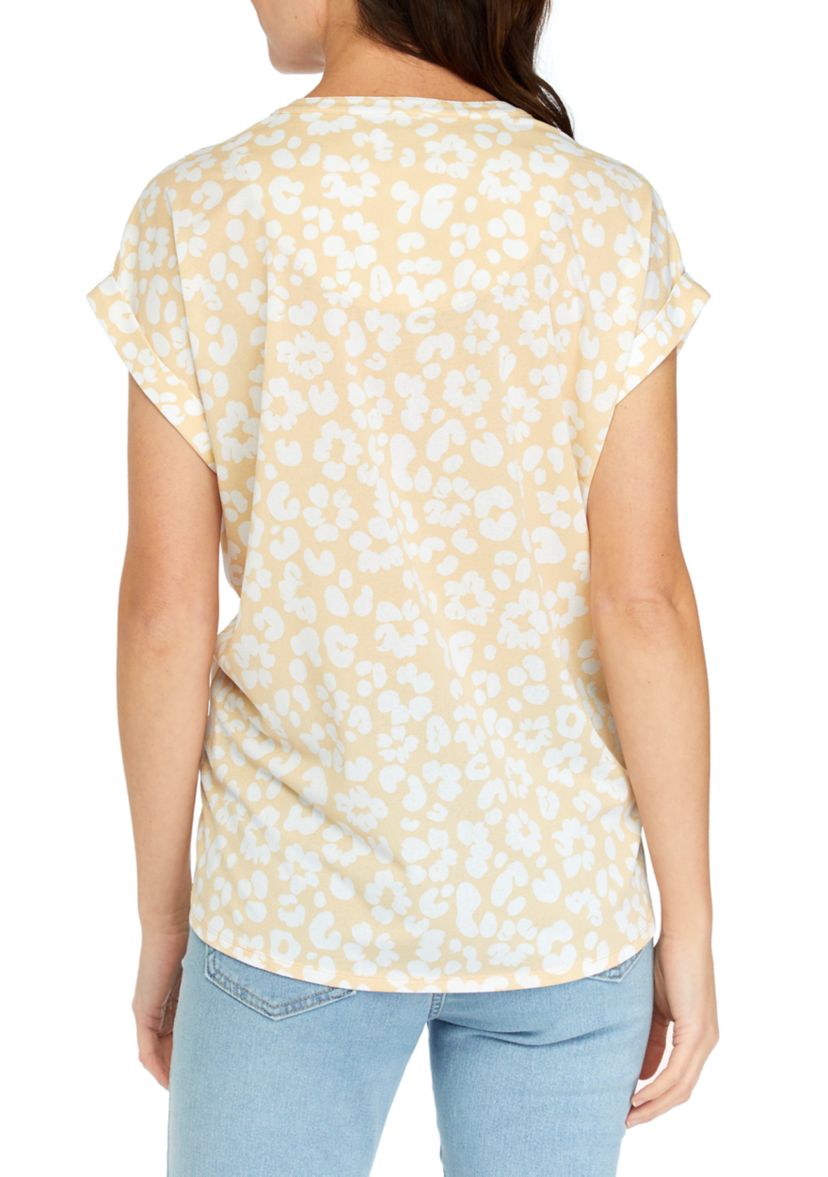 Womens Printed Dolman Sleeve Top