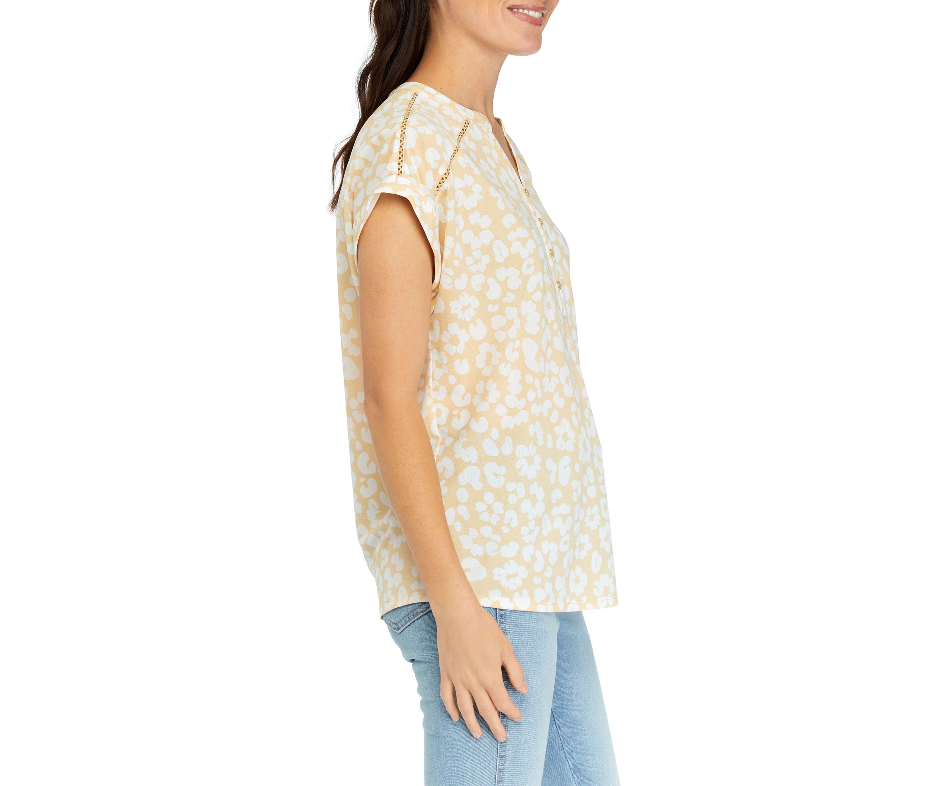 Womens Printed Dolman Sleeve Top