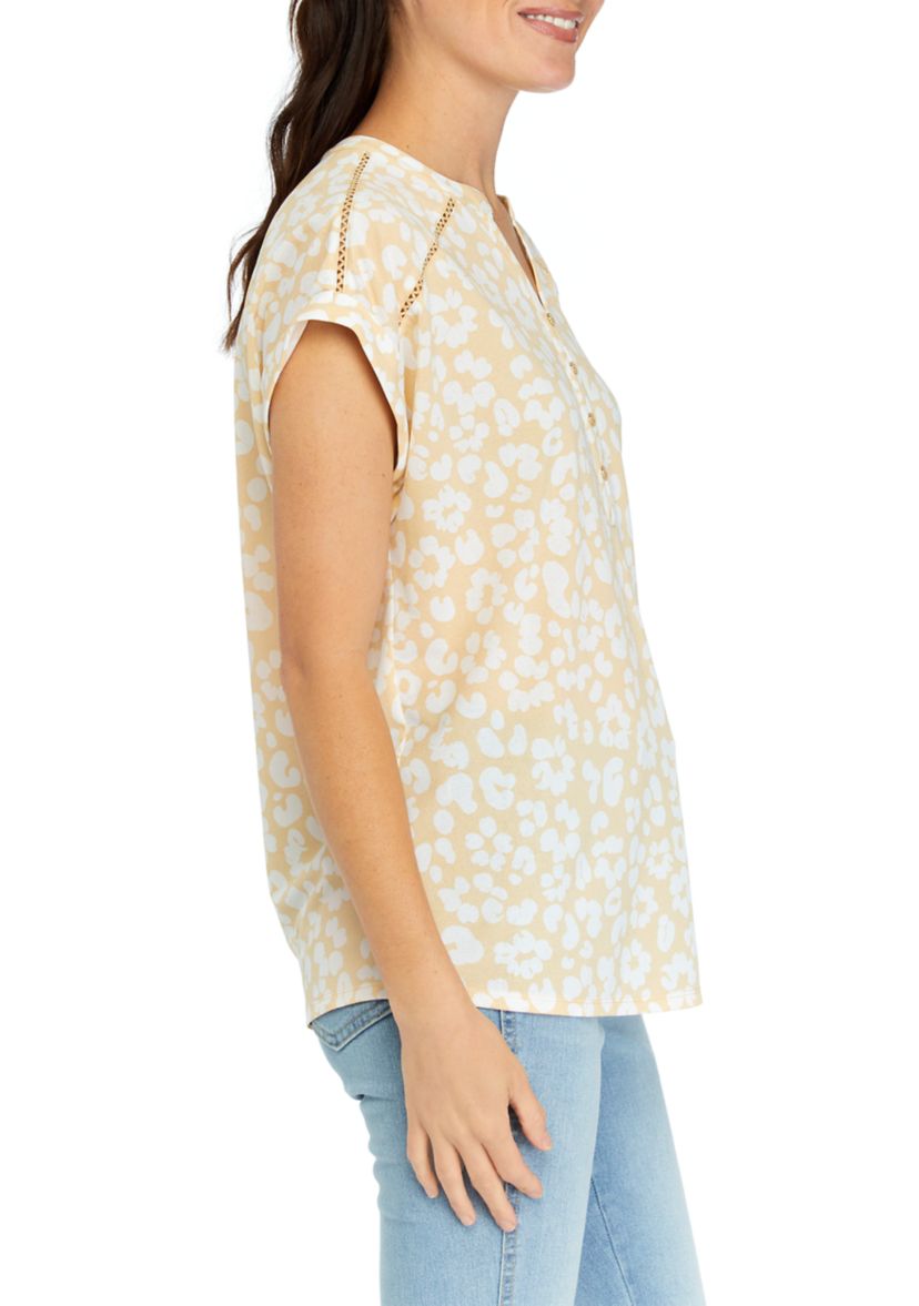 Womens Printed Dolman Sleeve Top