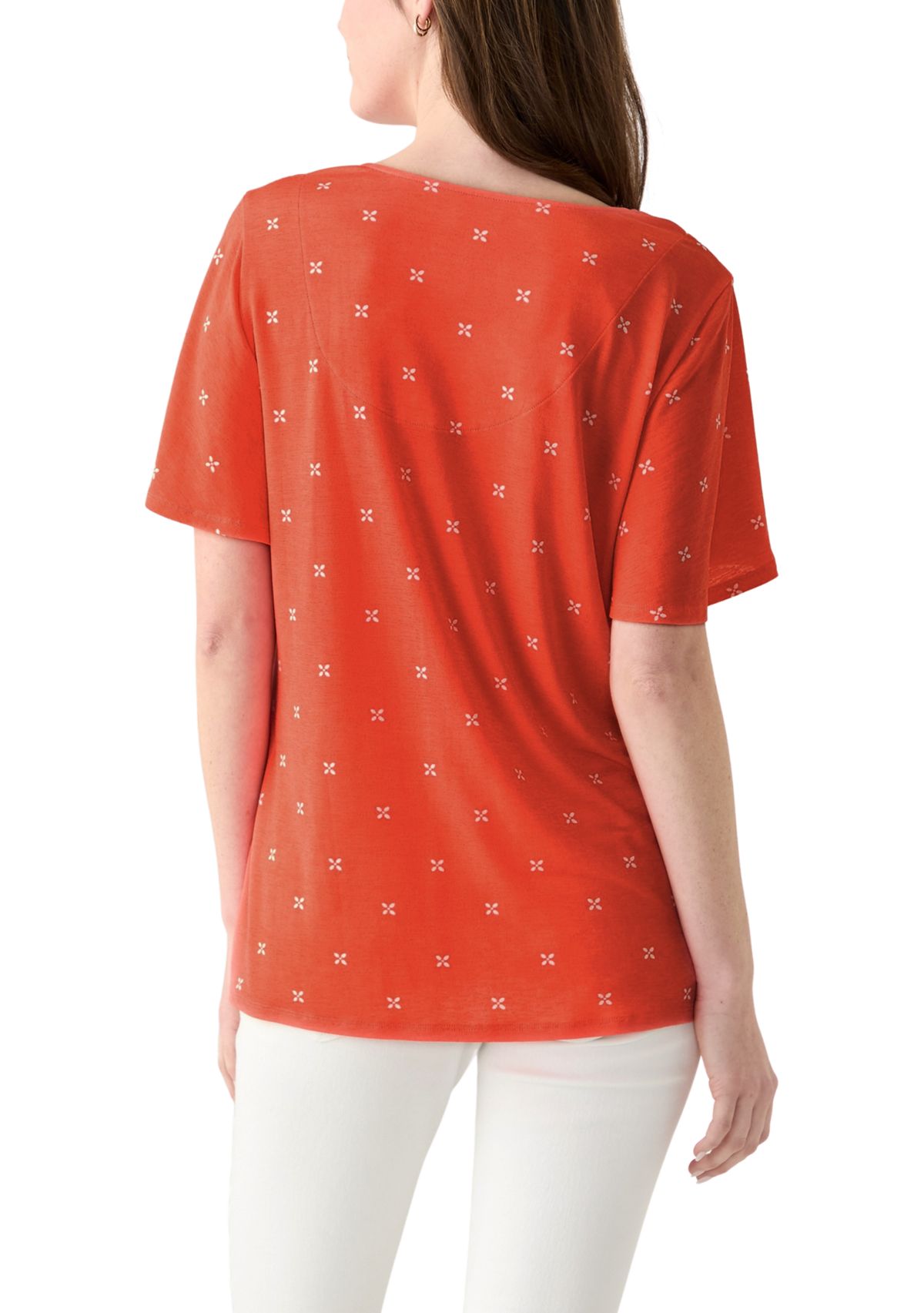 Womens Flutter Sleeve Button Front Top