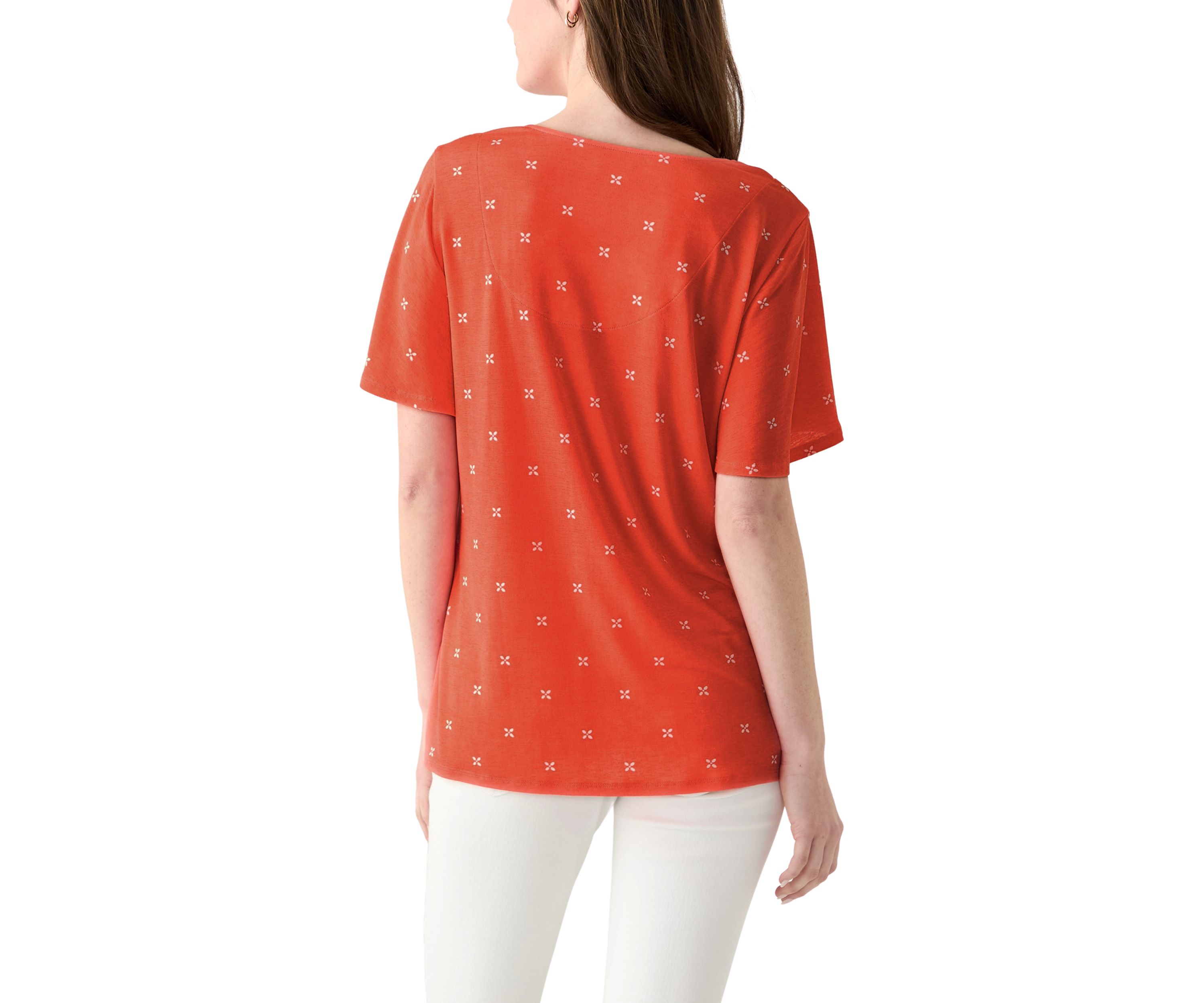 Womens Flutter Sleeve Button Front Top