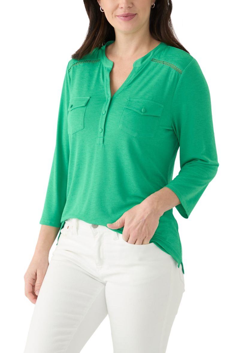 Womens Solid Knit Top
