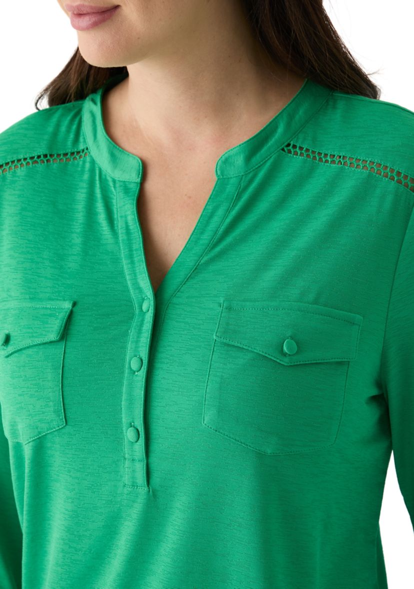 Womens Solid Knit Top