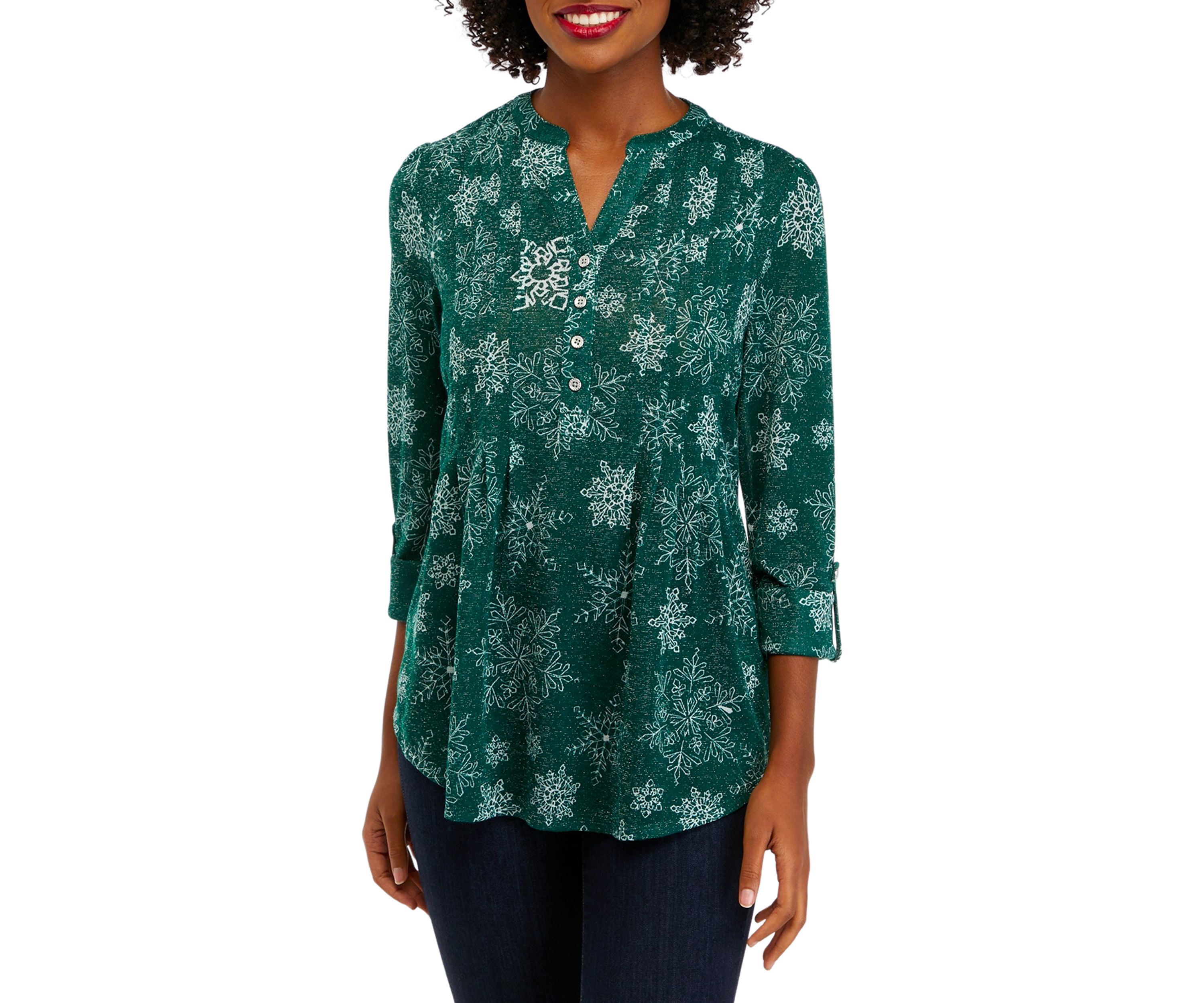 Womens Shine Hacci Blouse
