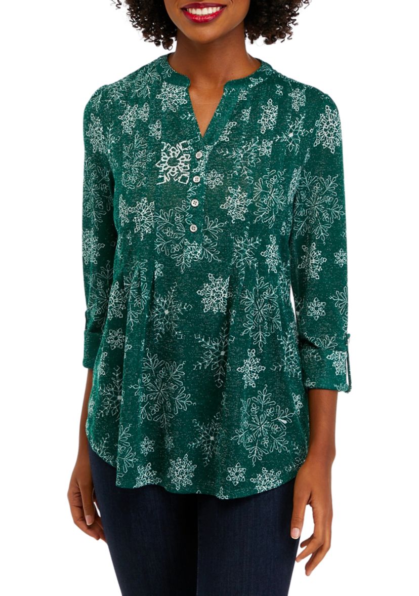 Womens Shine Hacci Blouse