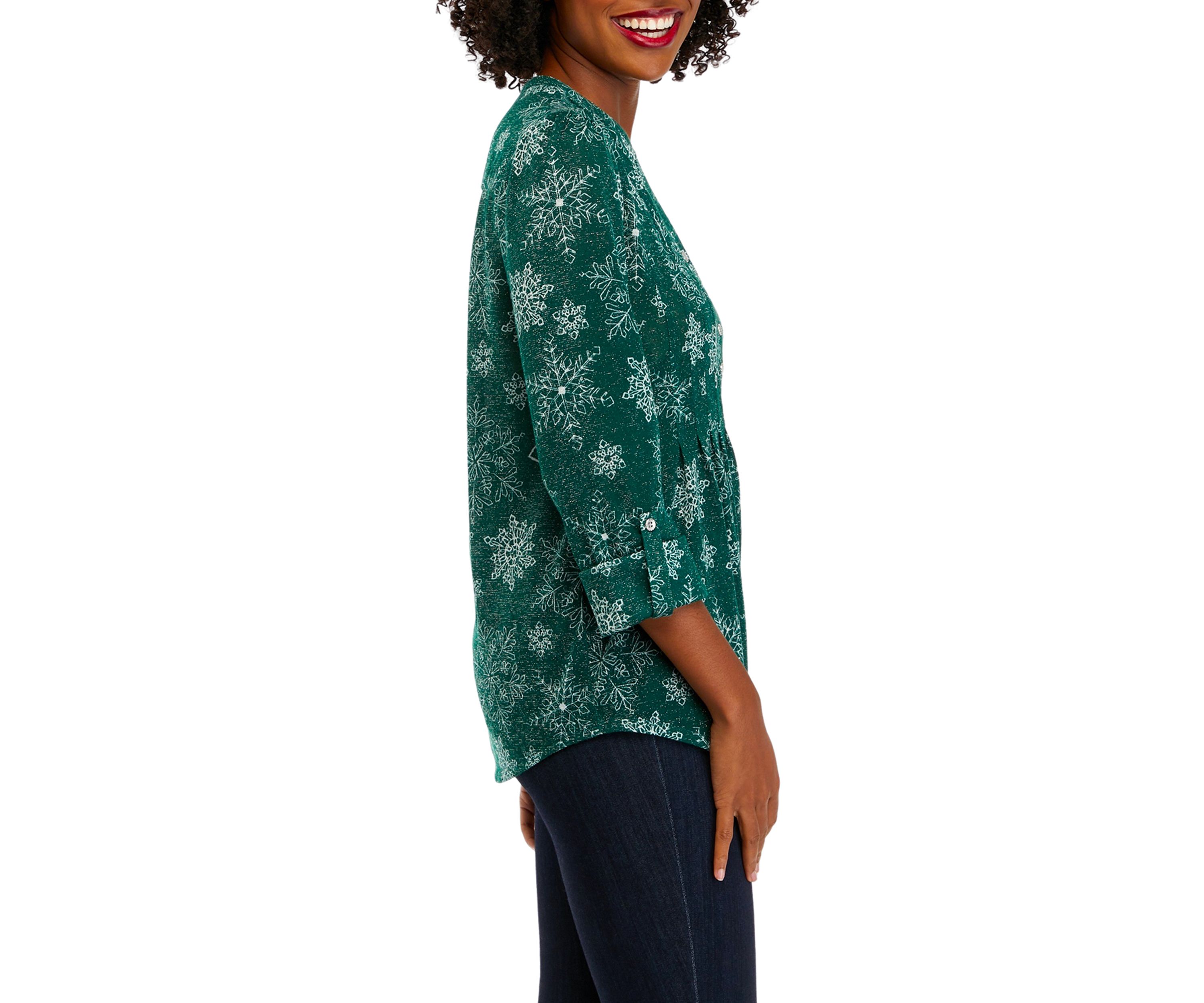 Womens Shine Hacci Blouse