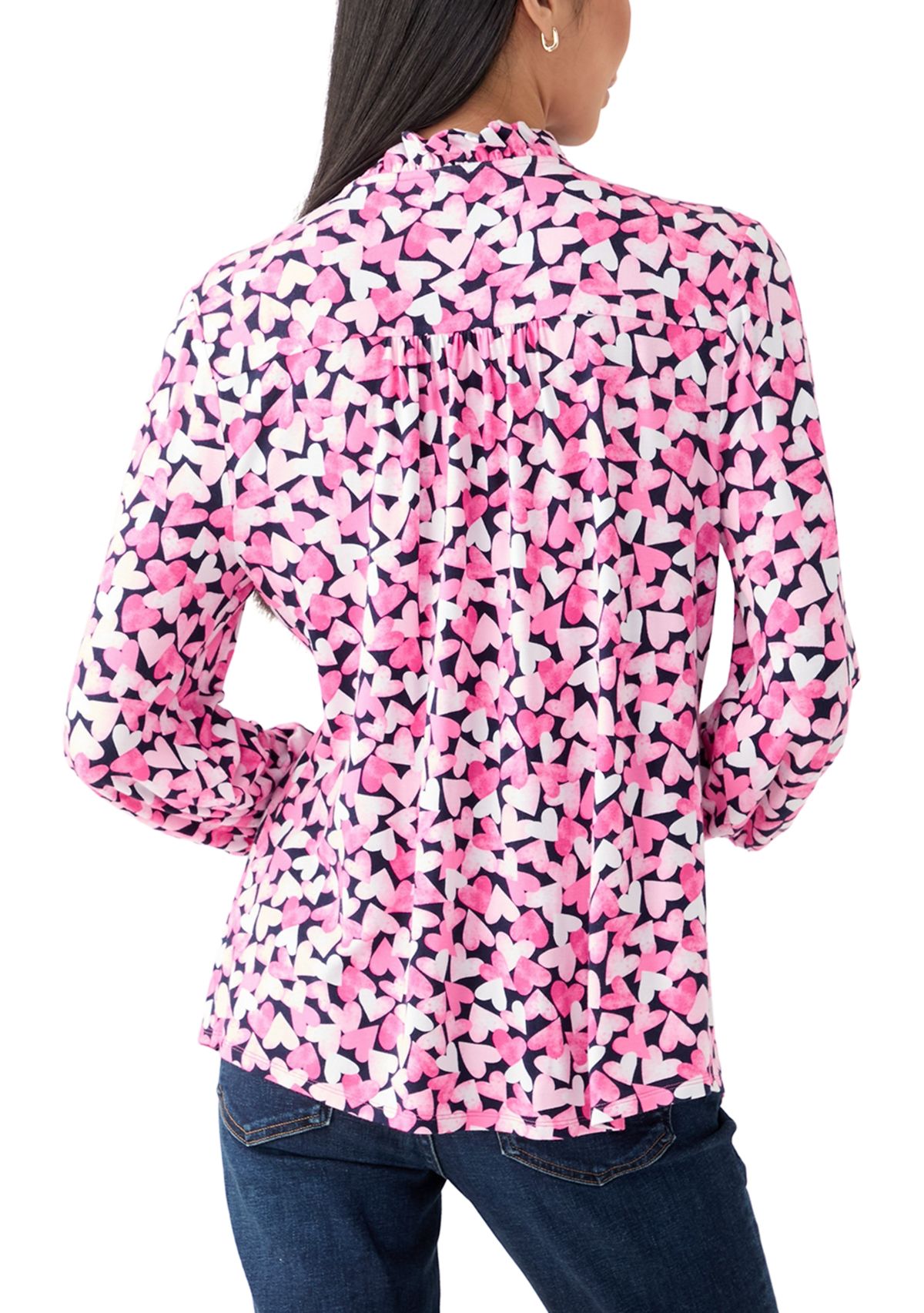 Womens Knit Henley Printed Top