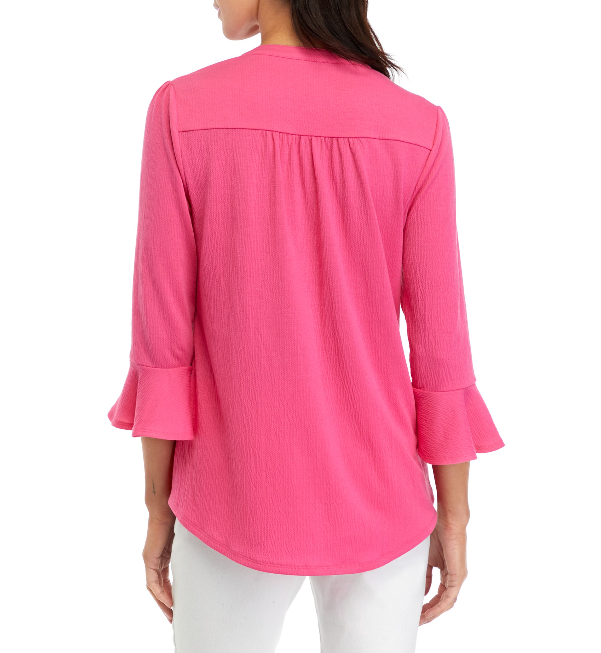 Womens Knit 3/4 Bell Sleeve Top