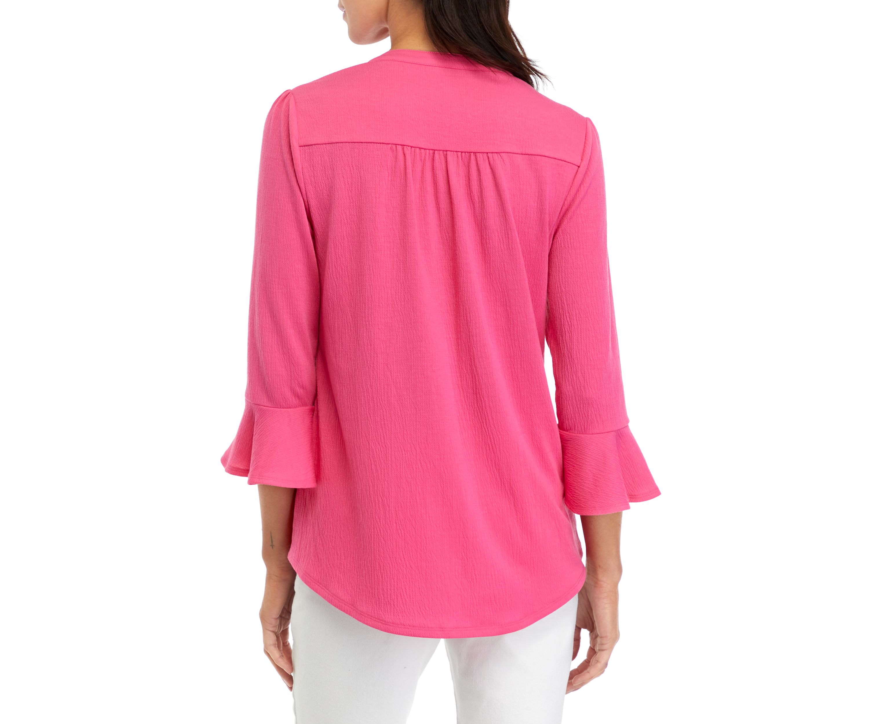 Womens Knit 3/4 Bell Sleeve Top