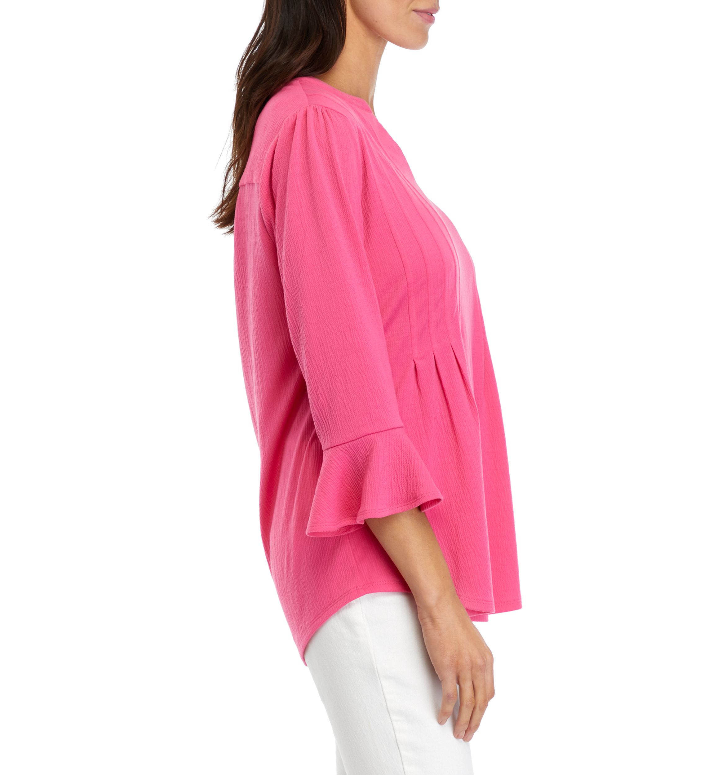 Womens Knit 3/4 Bell Sleeve Top
