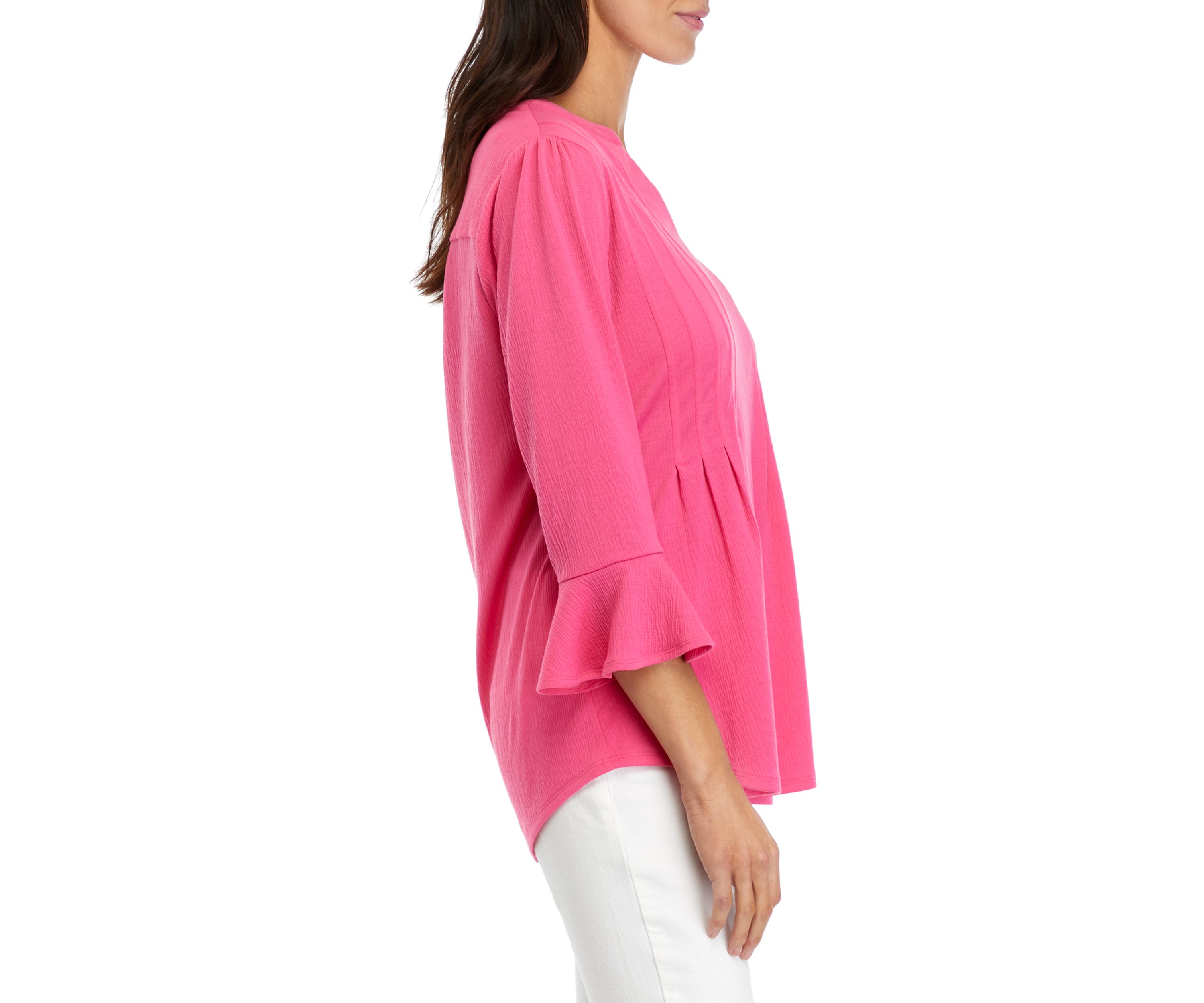 Womens Knit 3/4 Bell Sleeve Top