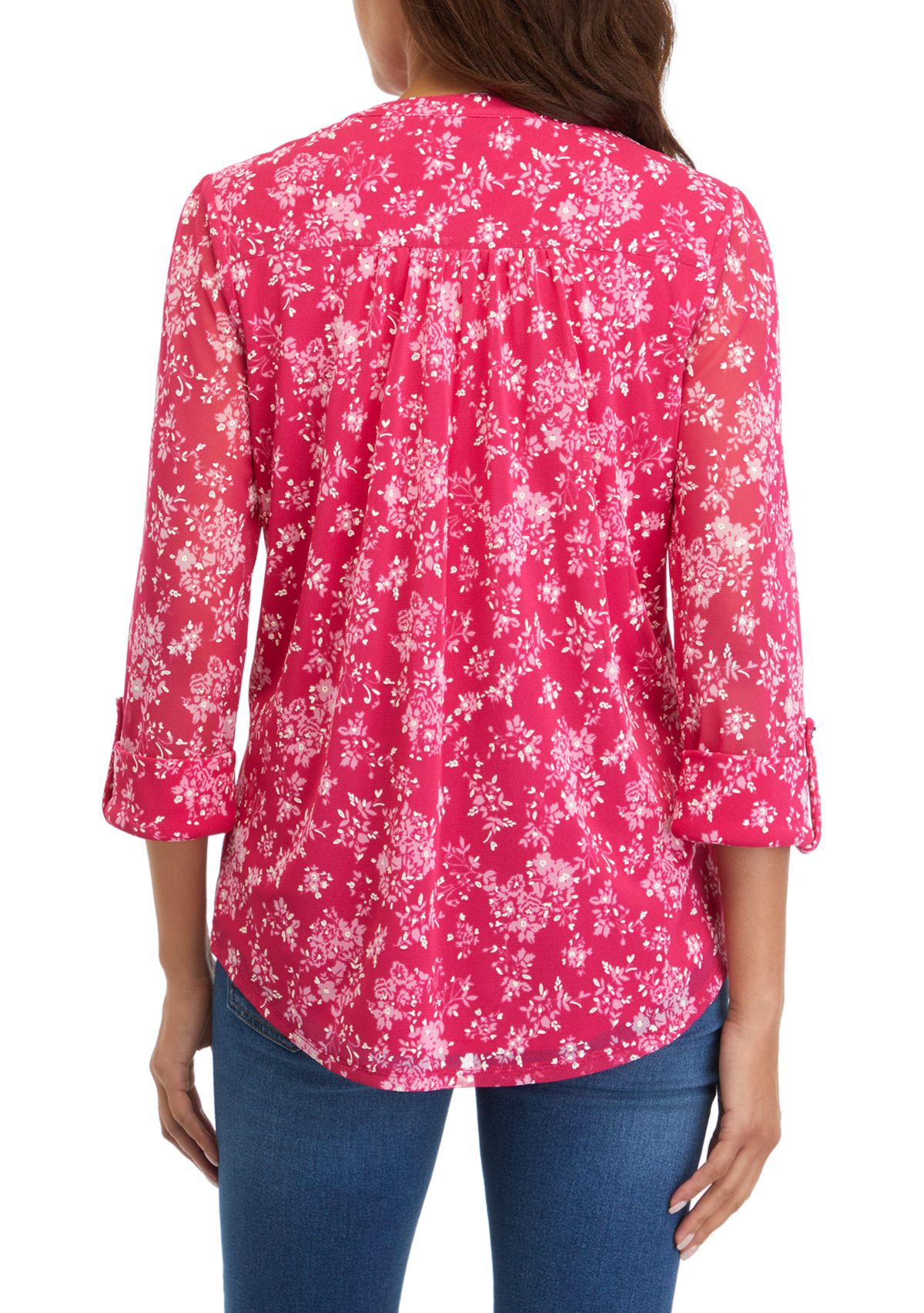 Womens Printed Henley Top 