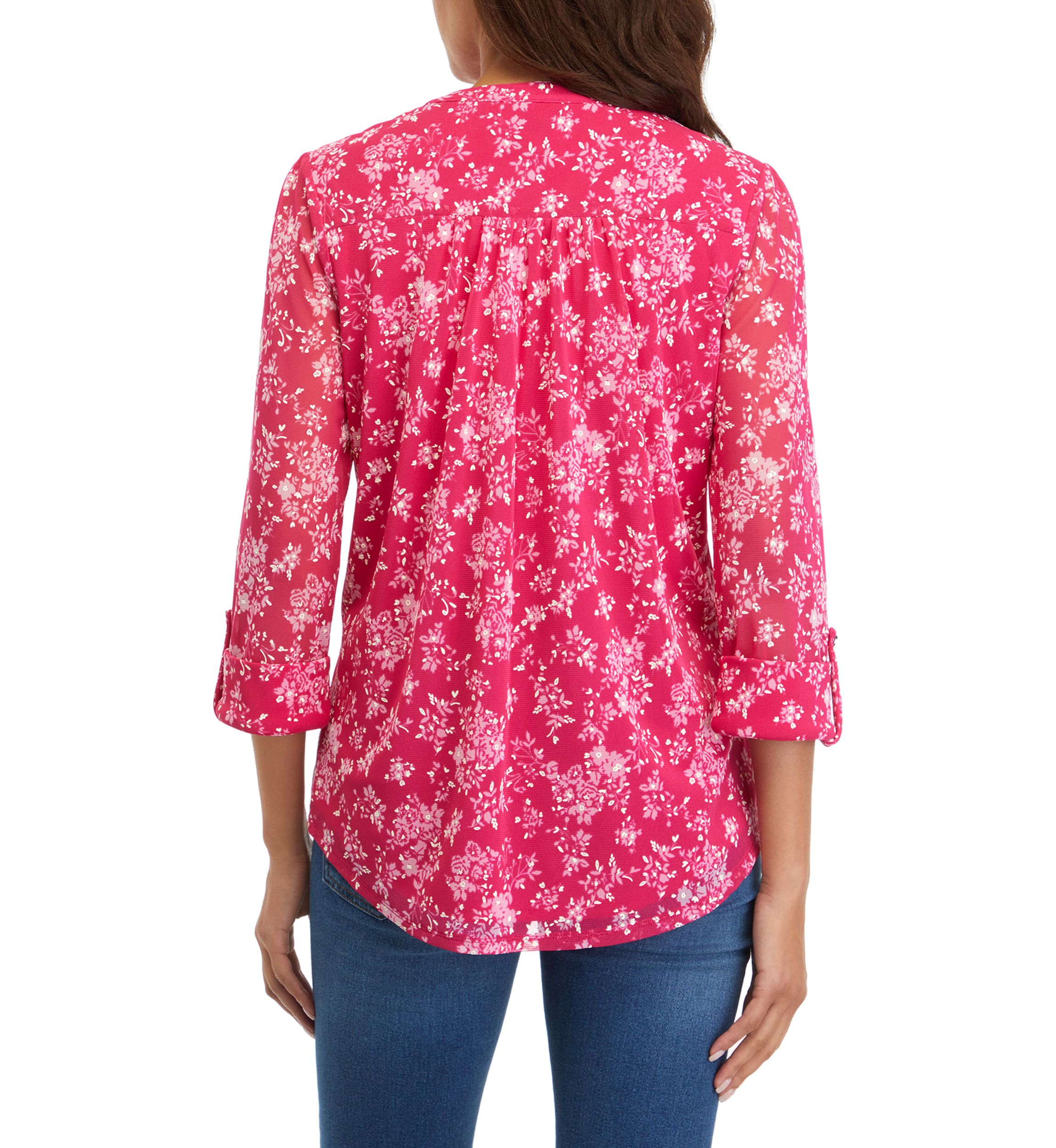 Womens Printed Henley Top 