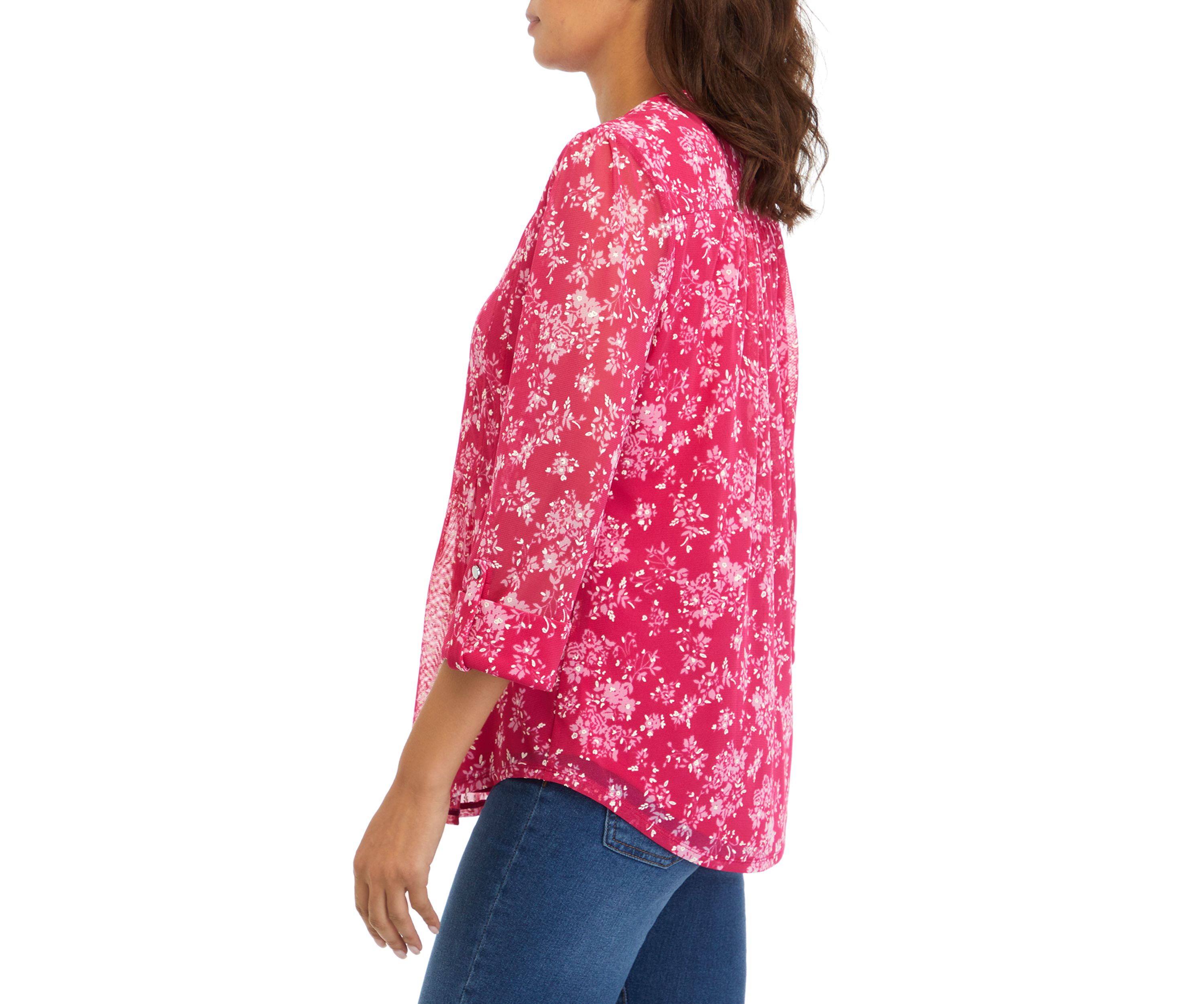 Womens Printed Henley Top 