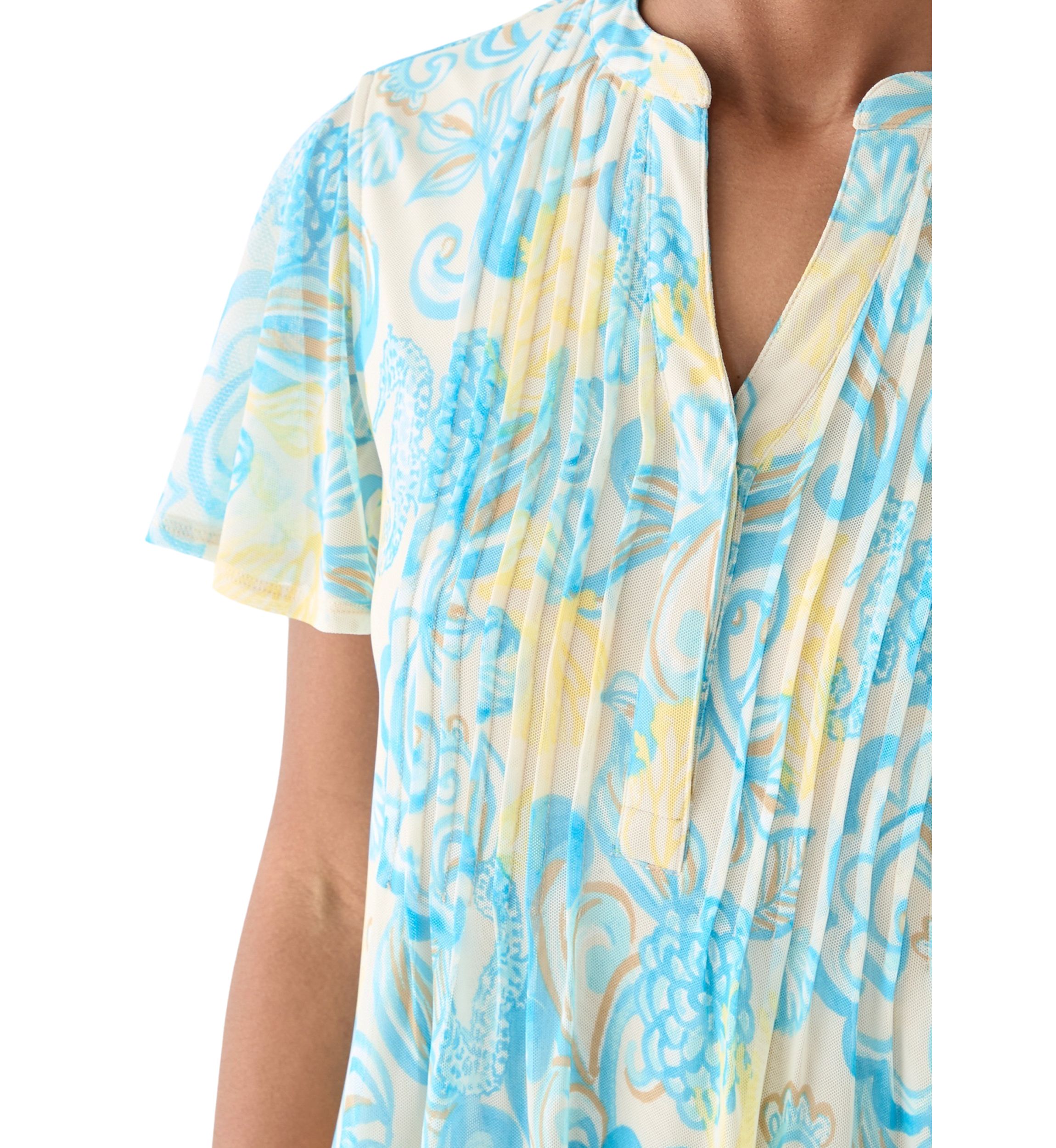 Womens Printed Mesh Top