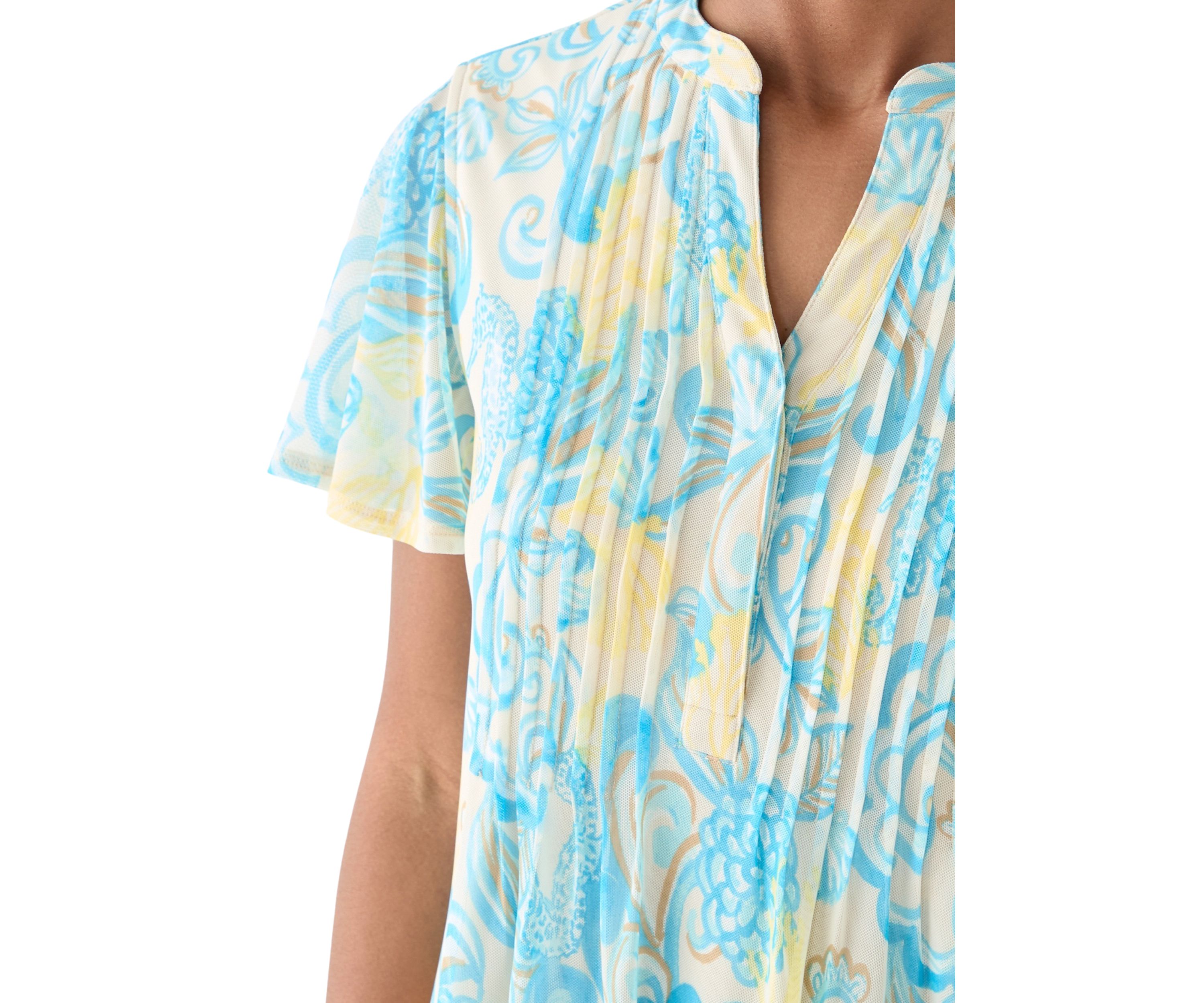 Womens Printed Mesh Top