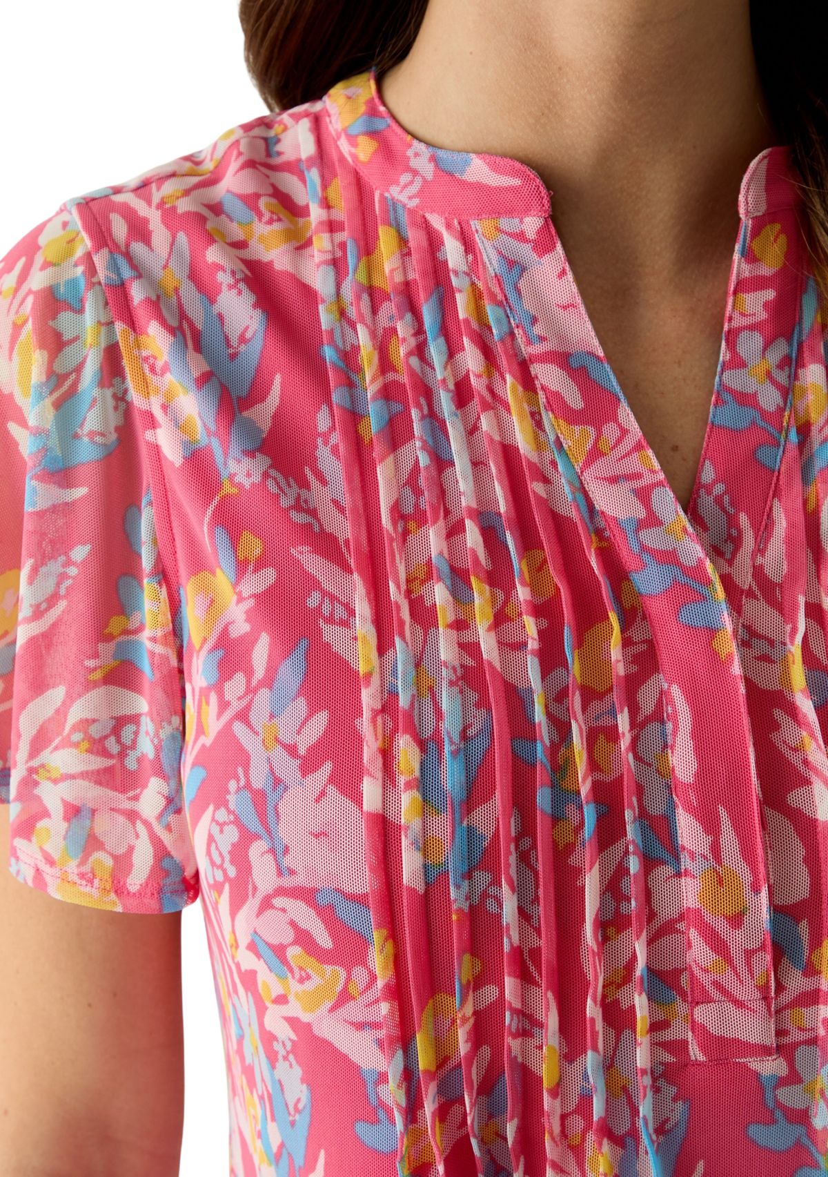 Womens Mesh Printed Top