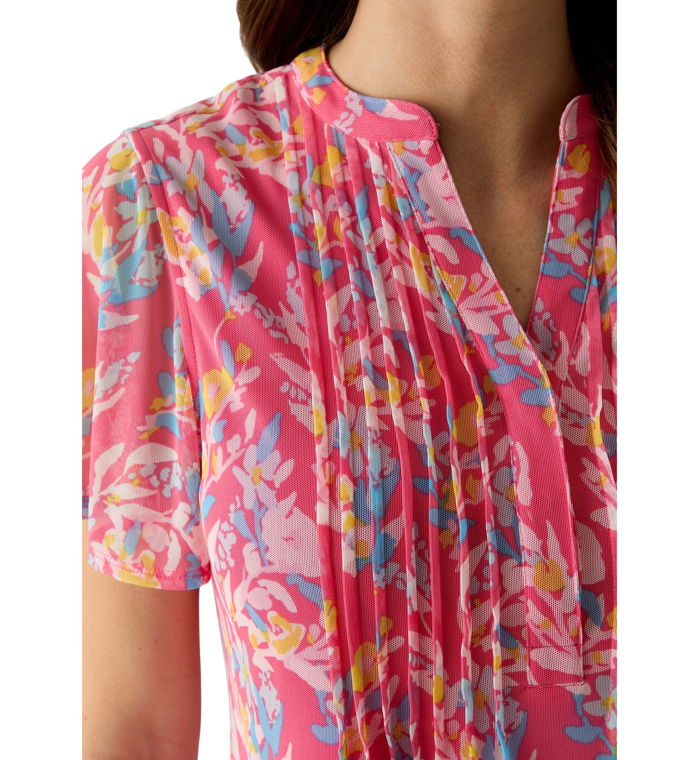 Womens Mesh Printed Top
