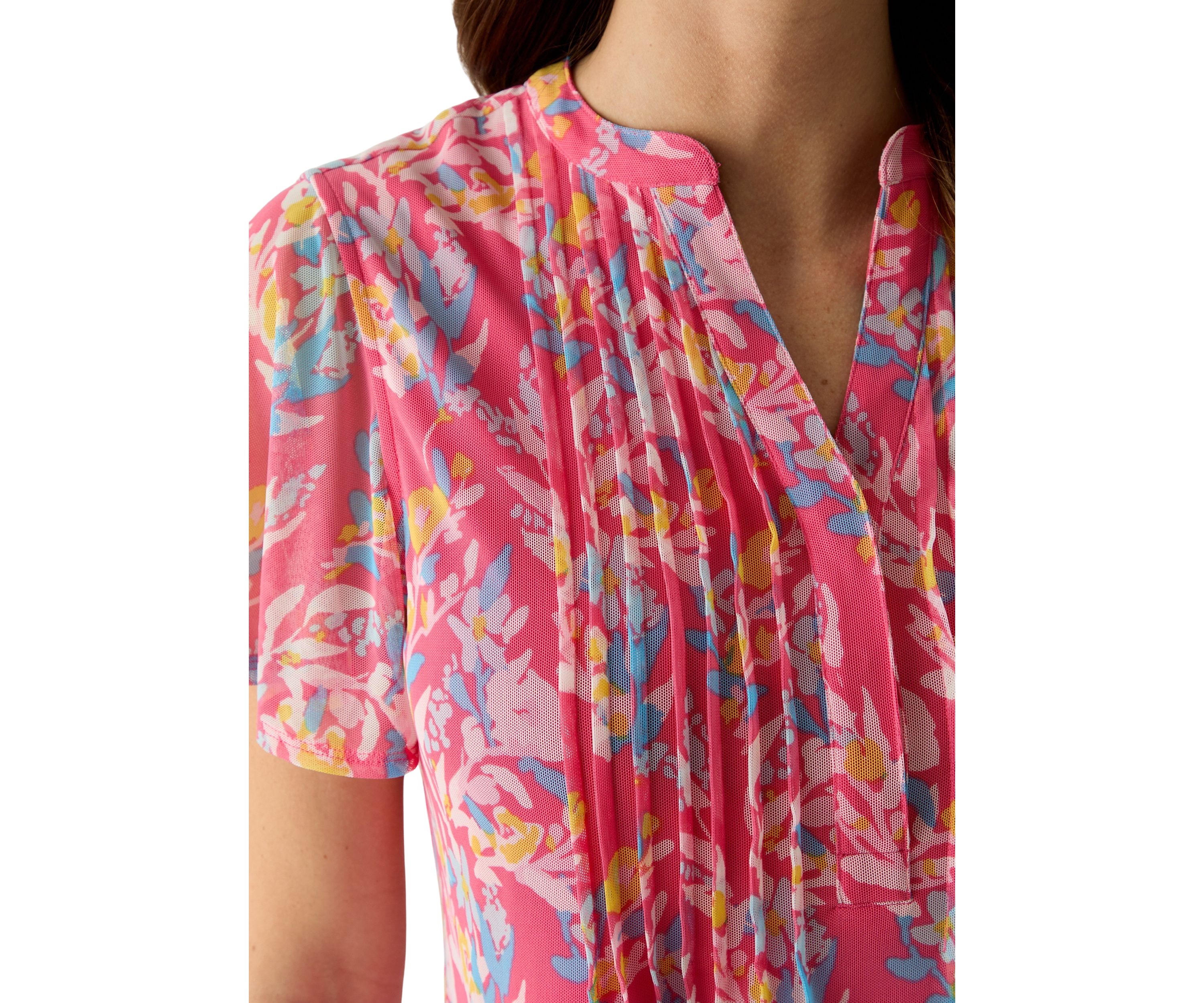Womens Mesh Printed Top